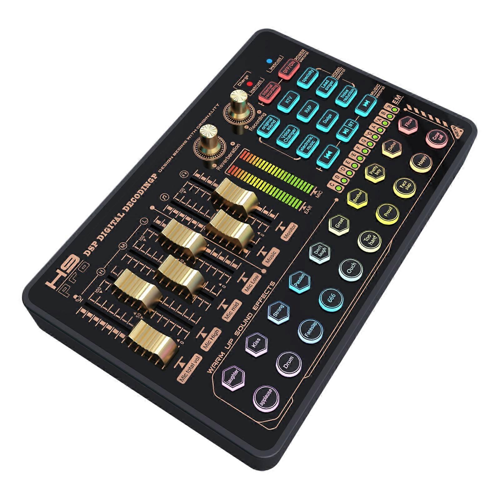 Highly Fidelity Sound Interface Sound Card for Professional Music Production and Live Streaming Voice Changer Multicolor