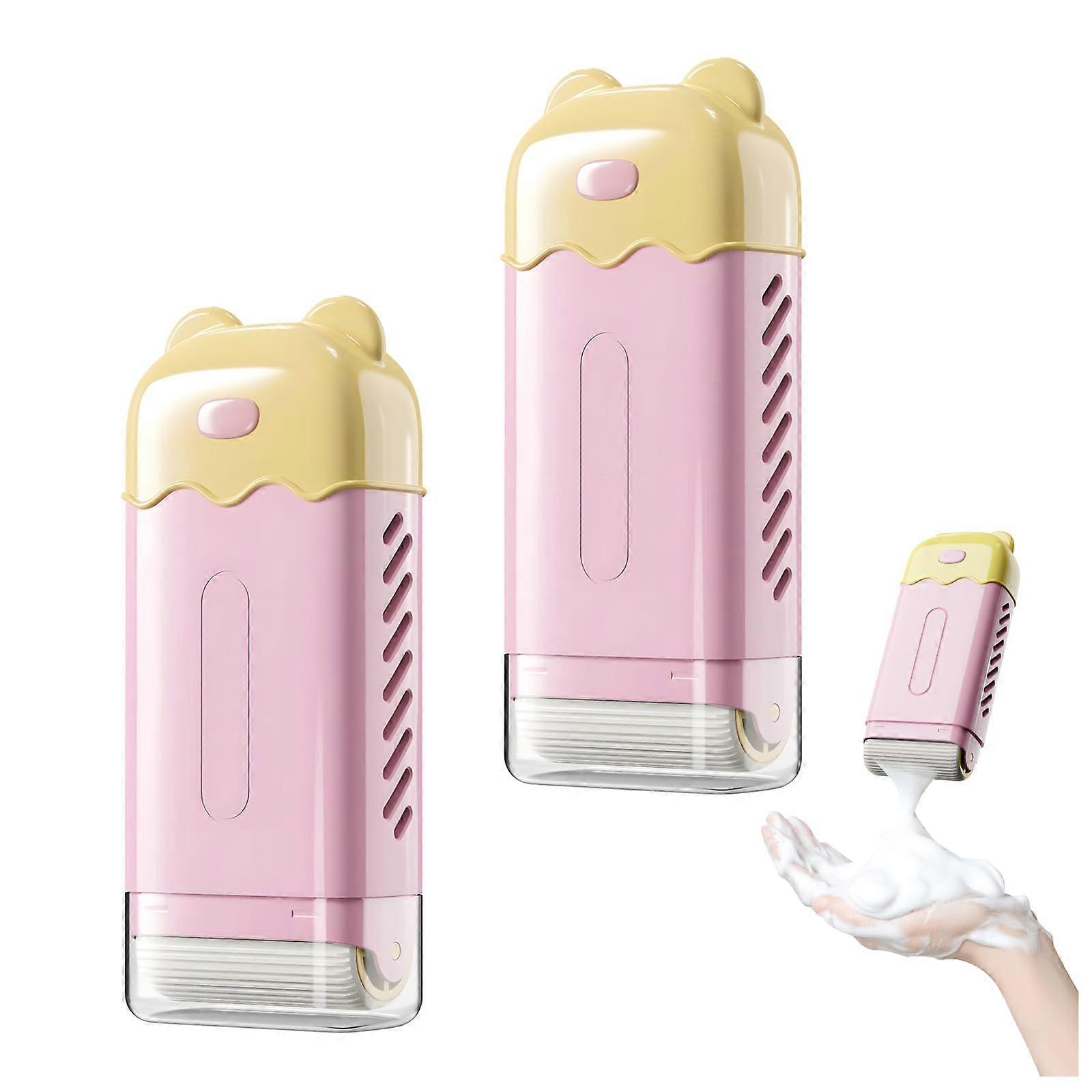 Shaped Soap Holder with Roller, Foaming Soap Box for Laundry and Travel, 2 Pack