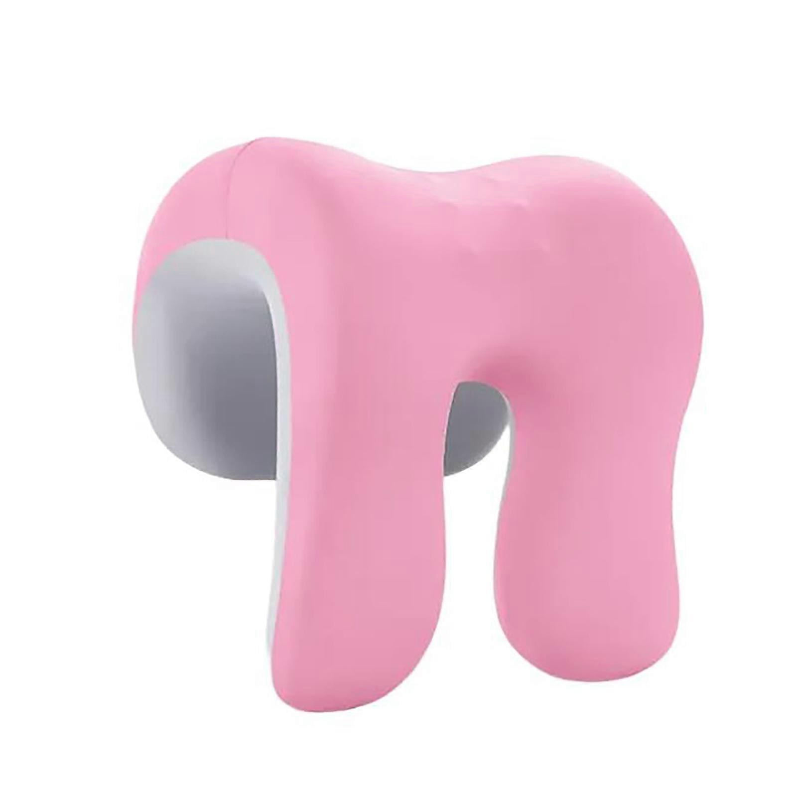 Orthopedic Memory Foam Pillow for Enhanceds Neck Support During Office Napping and Travel  Pink and gray