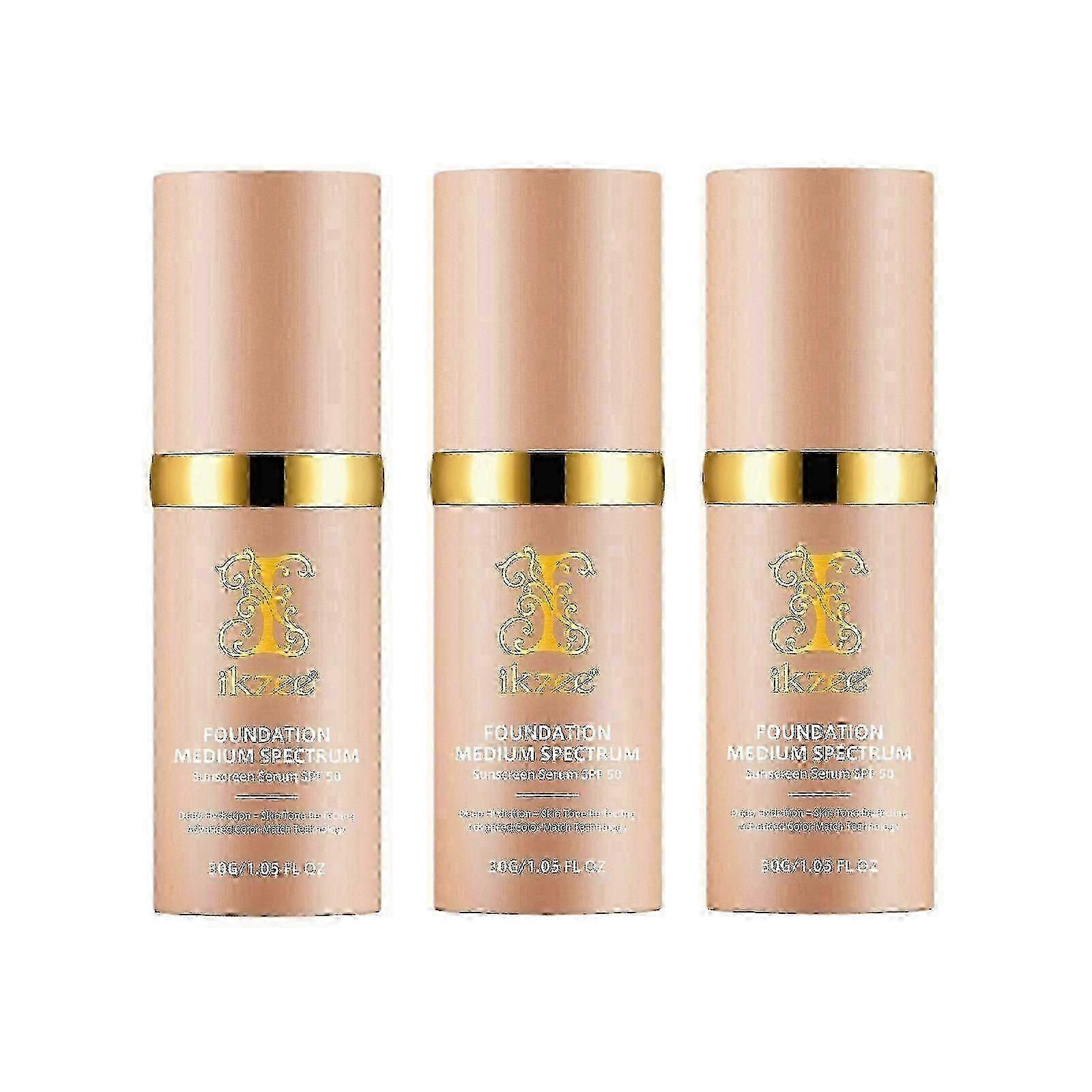 4 in 1 Foundation with SPF 50+, Hydrating Color Changing Foundation Longwearing & Waterproof, Medium Spectrum for Gym, Sport, Dancing