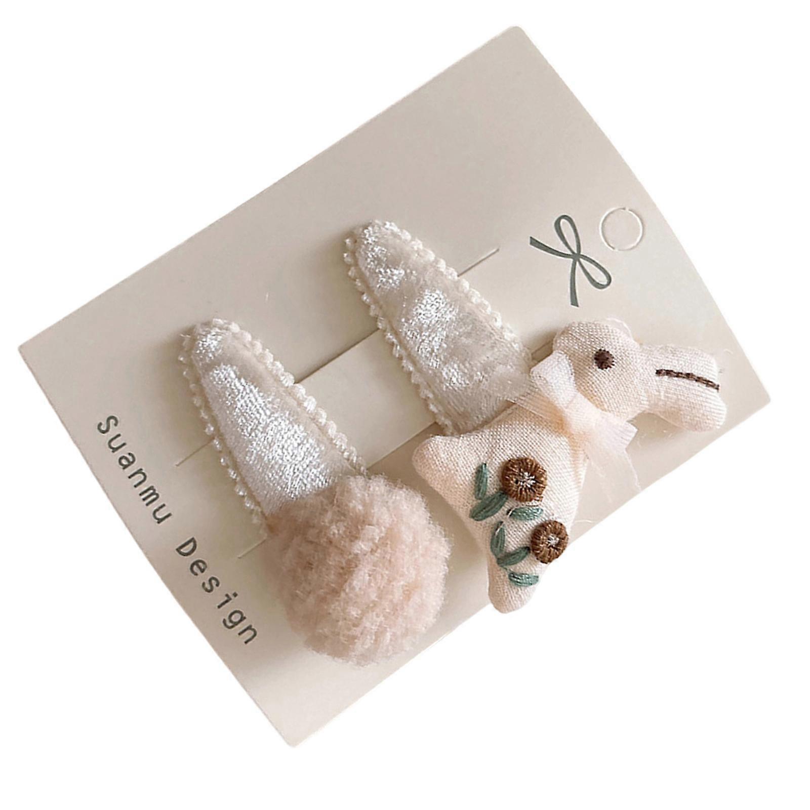 1 Pair Adorable Infant Hair Accessories Lightweight Rabbit Clips Hairpins Hair Ties Multiple Colors Available Multicolor
