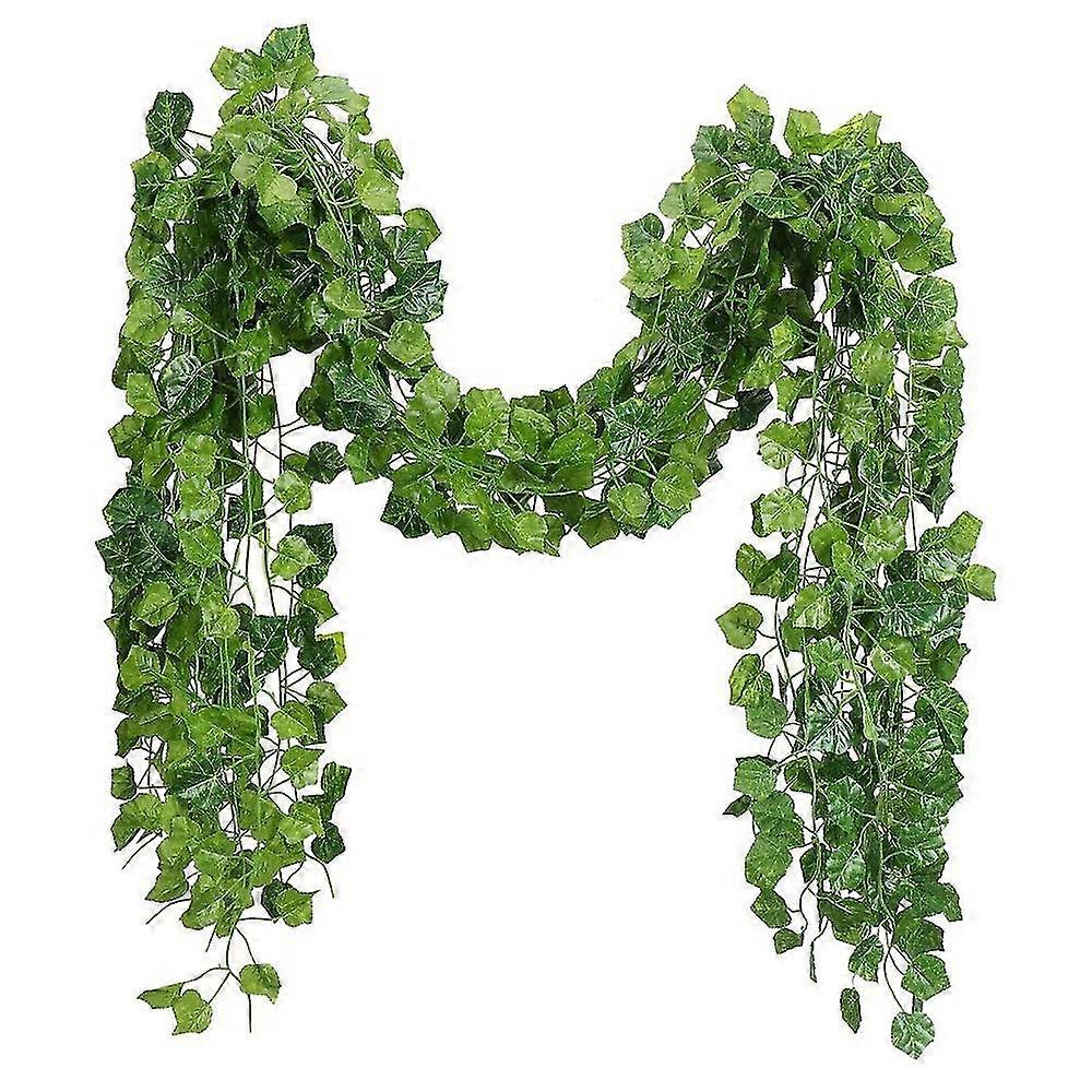 12 Strands Artificial Grape Vines Ivy Leaves with 3 Strings for Wedding Party Home