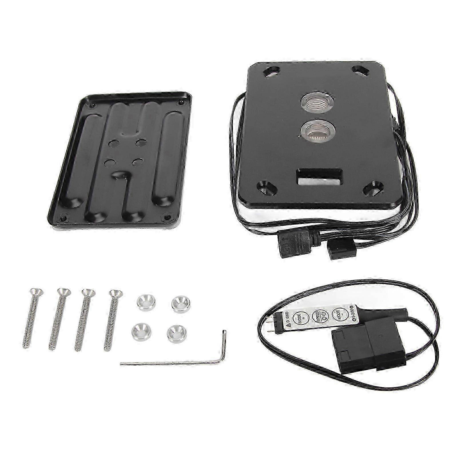 e PC CPU Water Cooling Block with Temperature Display Full Coverage 2 G1/4 Connector Strong Passability for AM4 Waterblock