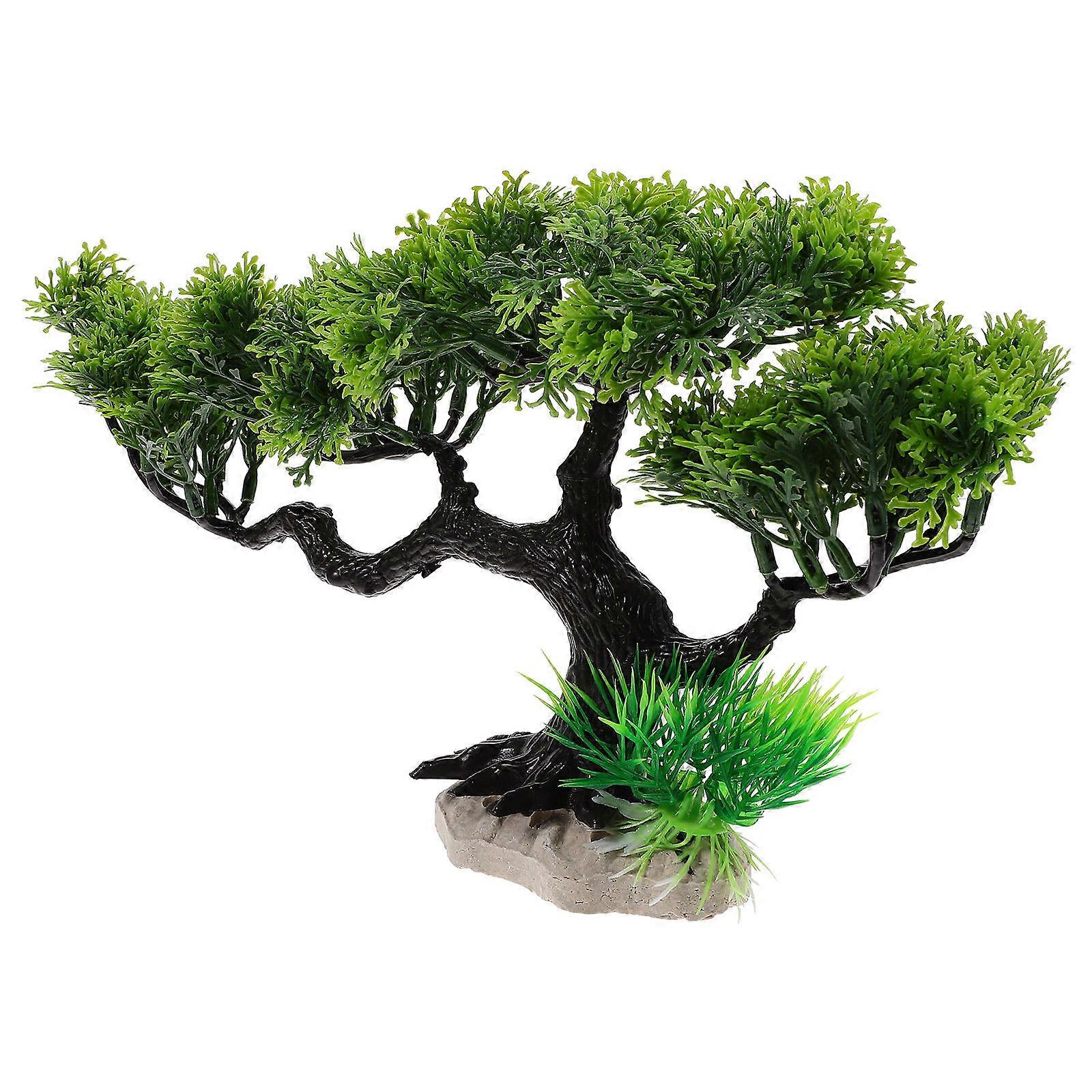Fish Tank Decor Artificial Pine Tree for Ornament with Aquarium Accessory