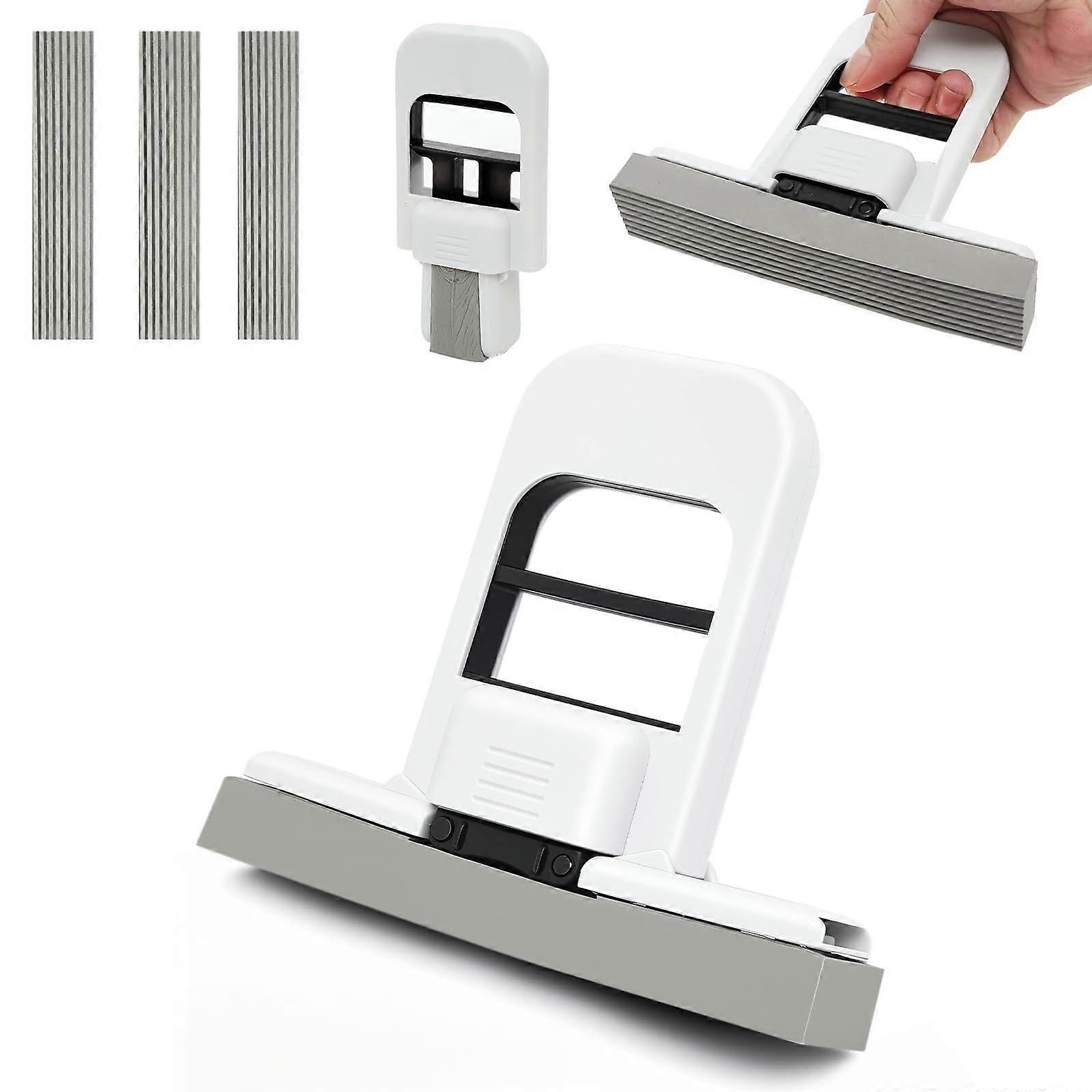 Foldable Mini Mop for Wet and Dry Cleaning, Compact Scrubbing Tool for Small Spaces Like Desktop Kitchen Counter Glass Tile, Portable Design, Black Co