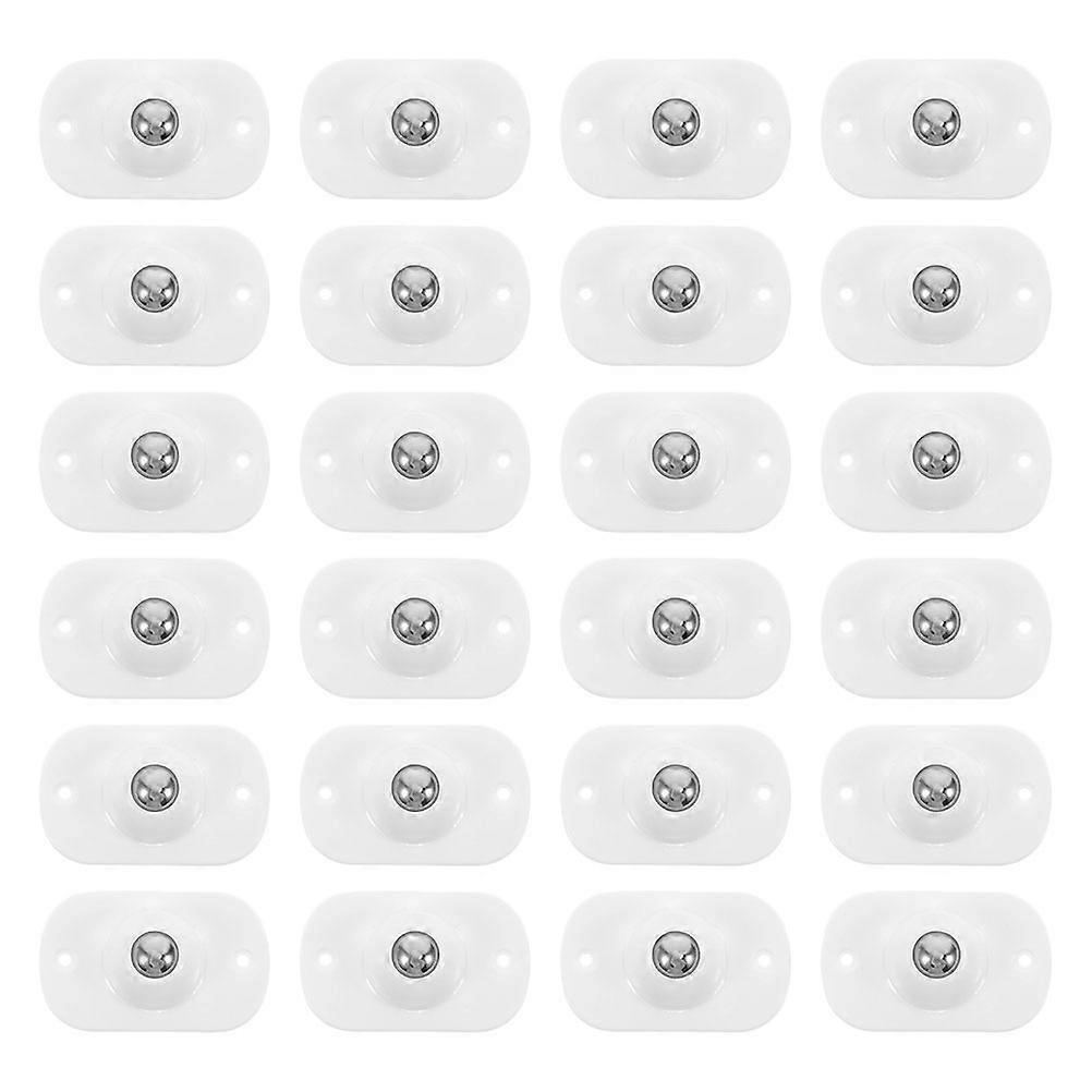 Adhesive Universal Casters for Furniture Sliding 32Pcs Mini White Rollers