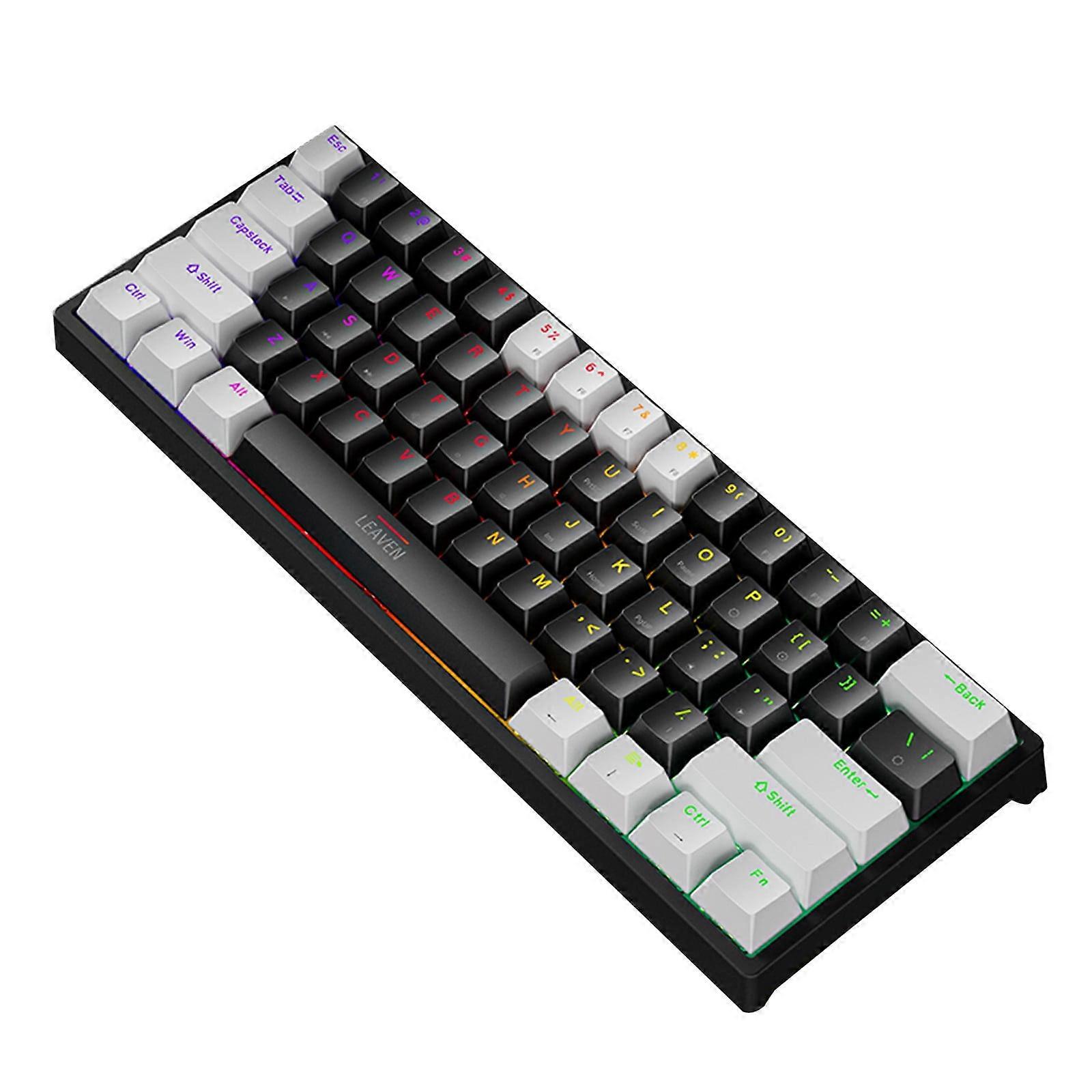 Quinlirra 60% Mechanical Gaming Keyboard, RGB Backlit, Blue Switches, Compact 61-Key, Wired for Windows PC