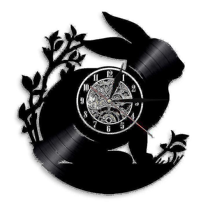 Stylish Rabbit Vinyl Record Wall Clock
