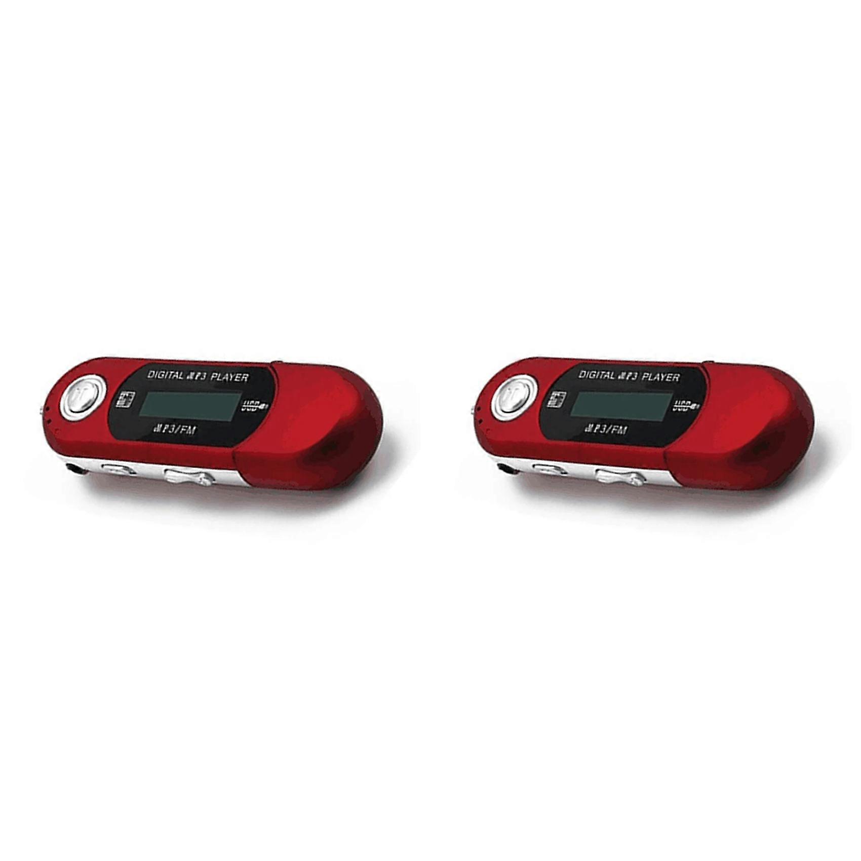 2X Mini MP3 Player USB 2.0 Small Flash Drive Multilanguage LCD Music Player with 3.5mm Audio Jack Automatic Shutdown(C)