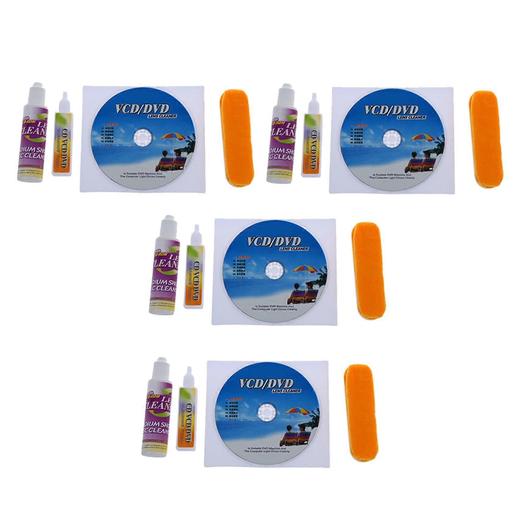 4X 4 in 1 CD DVD Rom Player Maintenance Lens Cleaning Kit