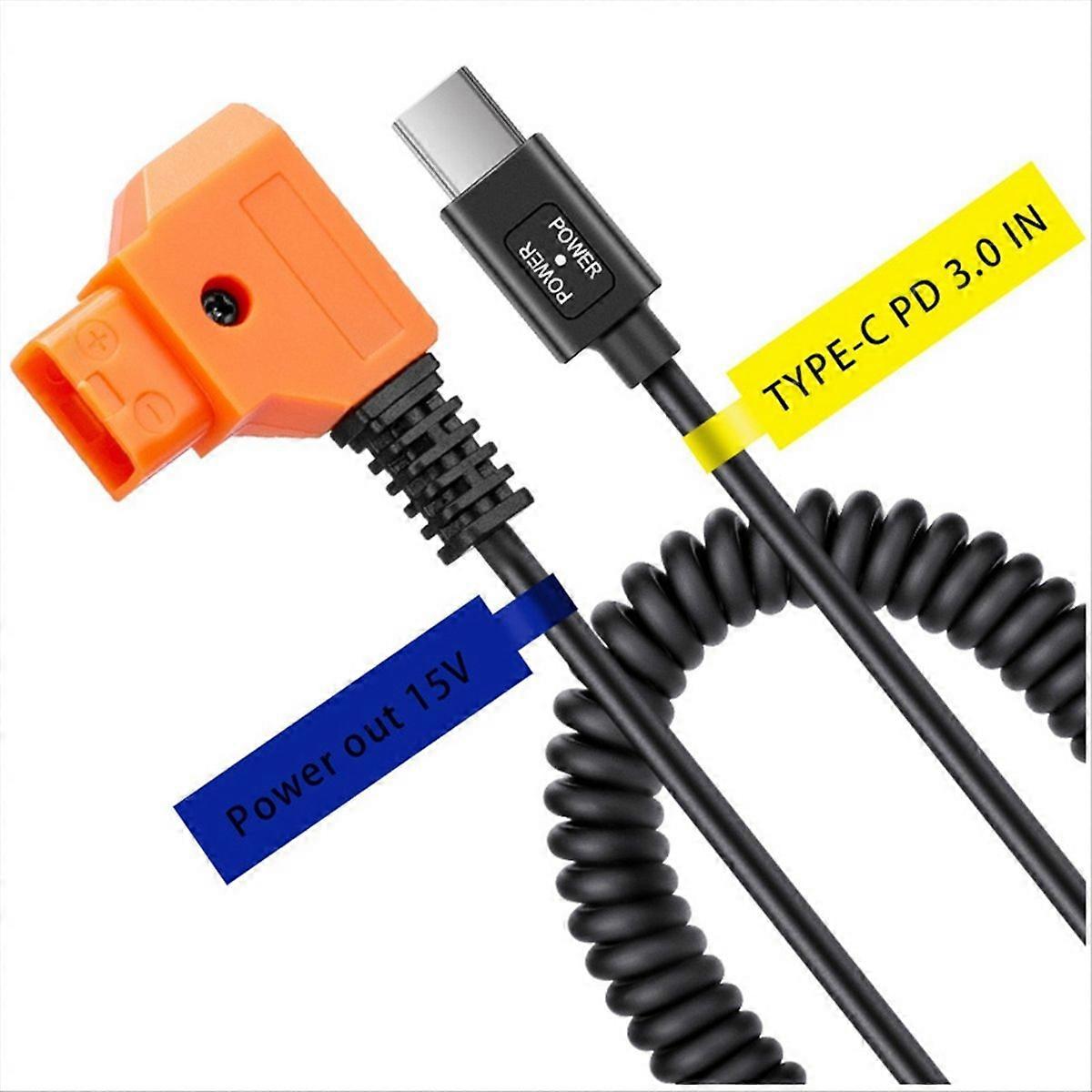 Cable de alimentación de conector macho USB tipo C tipo C de 15 V a conector macho D-Tap de 15 V