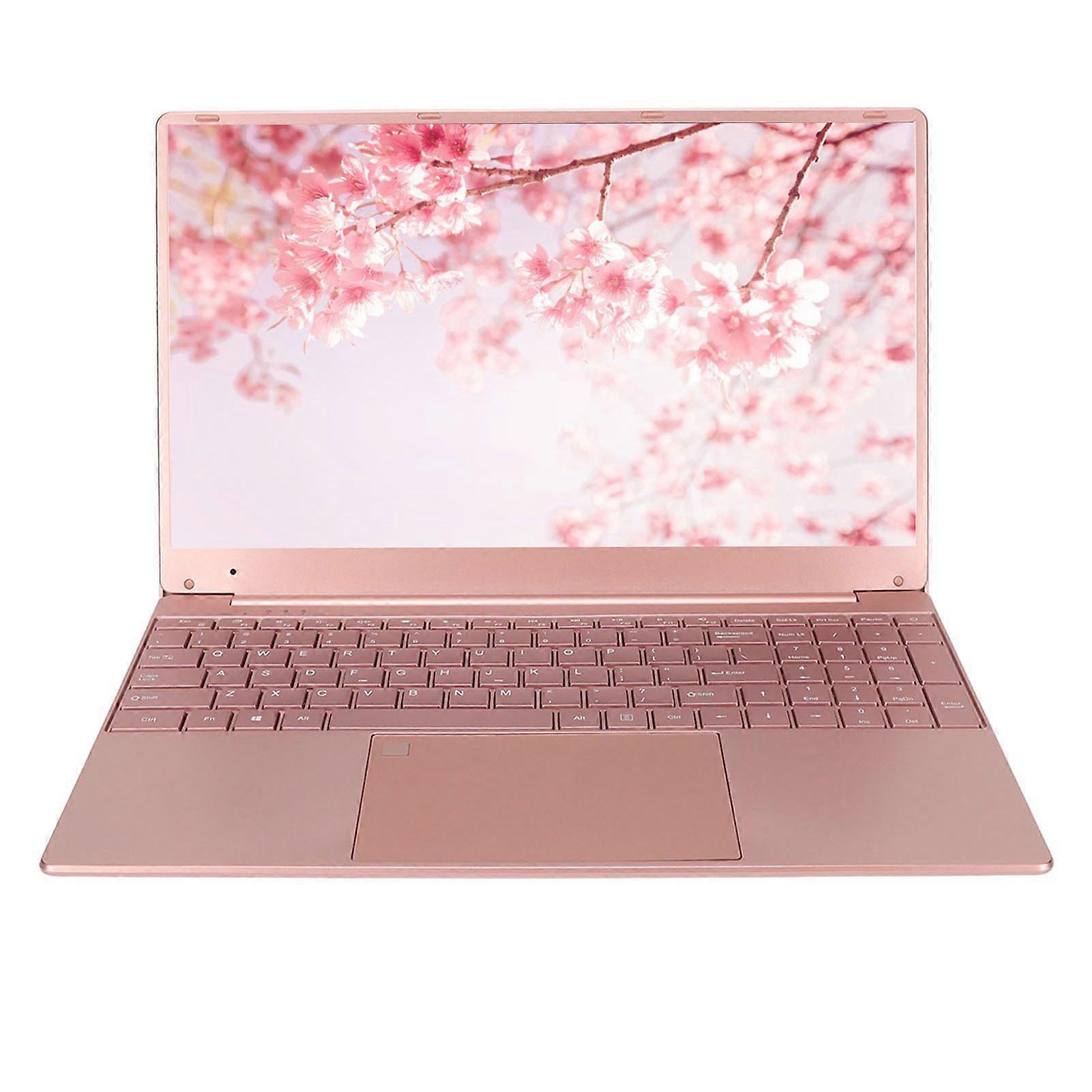 15.6 Inch Pink Laptop N5095 CPU Windows 11 Backlit Keyboard Fingerprint Keypad