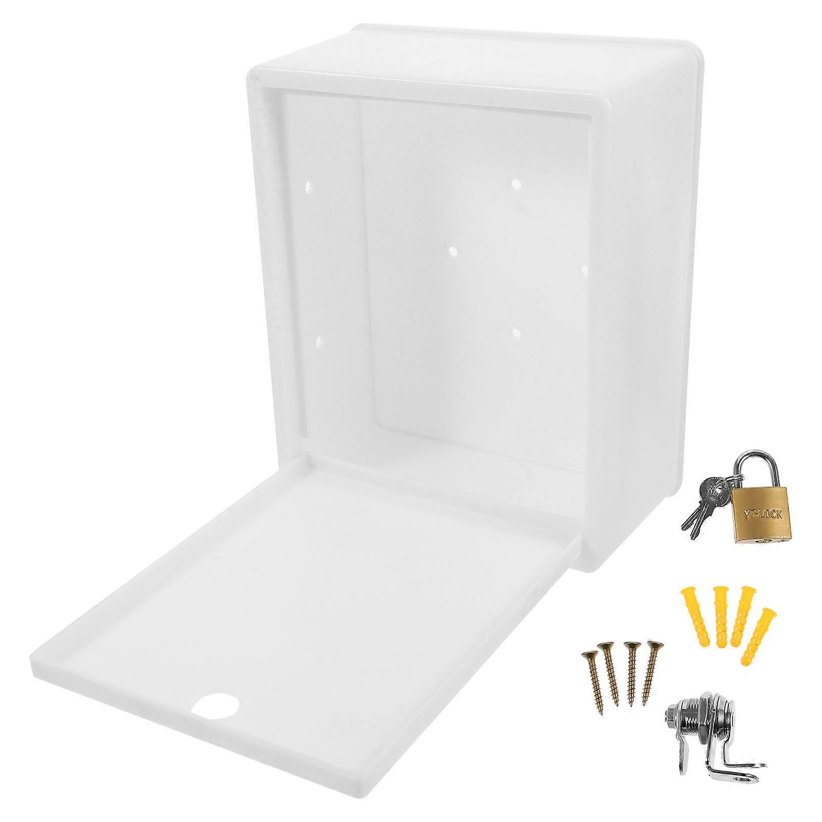 Assorted Color Wall Mounted Milk Box With Lock Durable Plastic and Iron for Storage Use 12.5 x 9.5 x 4.5 Inches