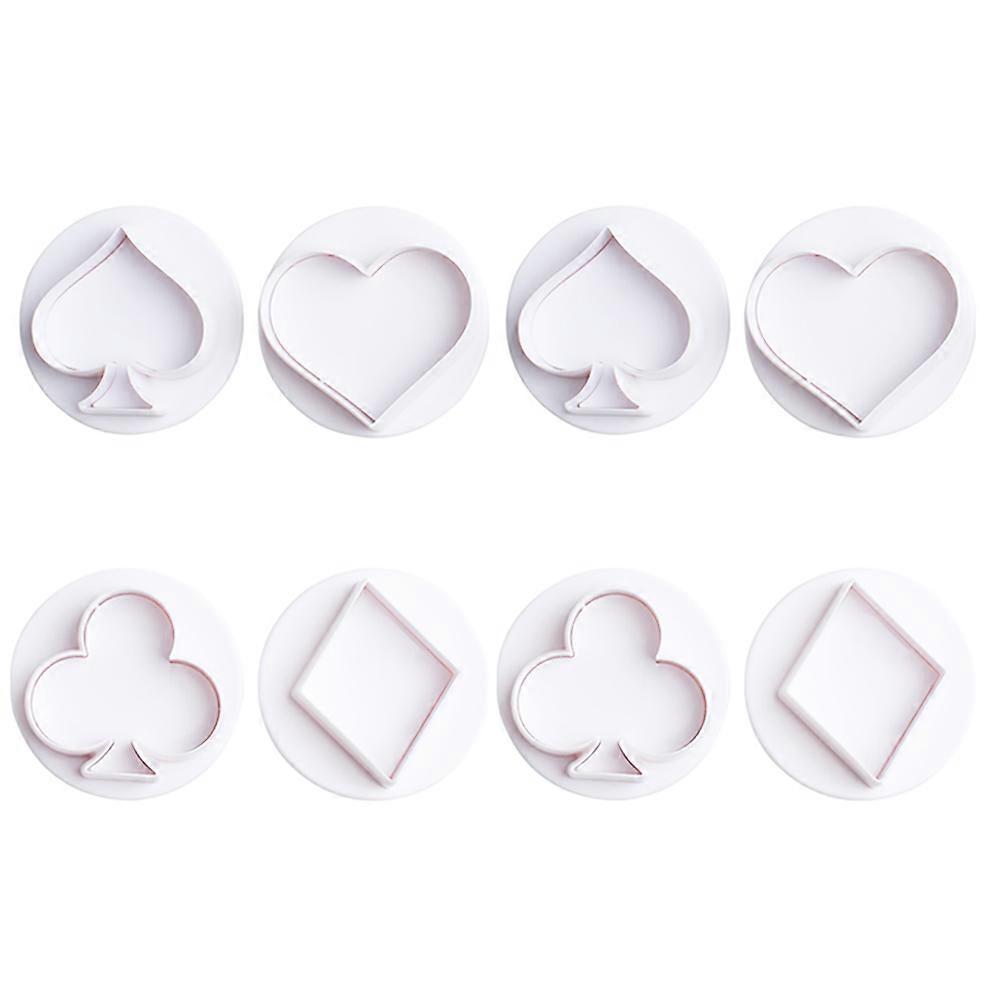 Assorted Color 16Pcs Playing Cards Cookie Mold for DIY Cake Embossing Tool