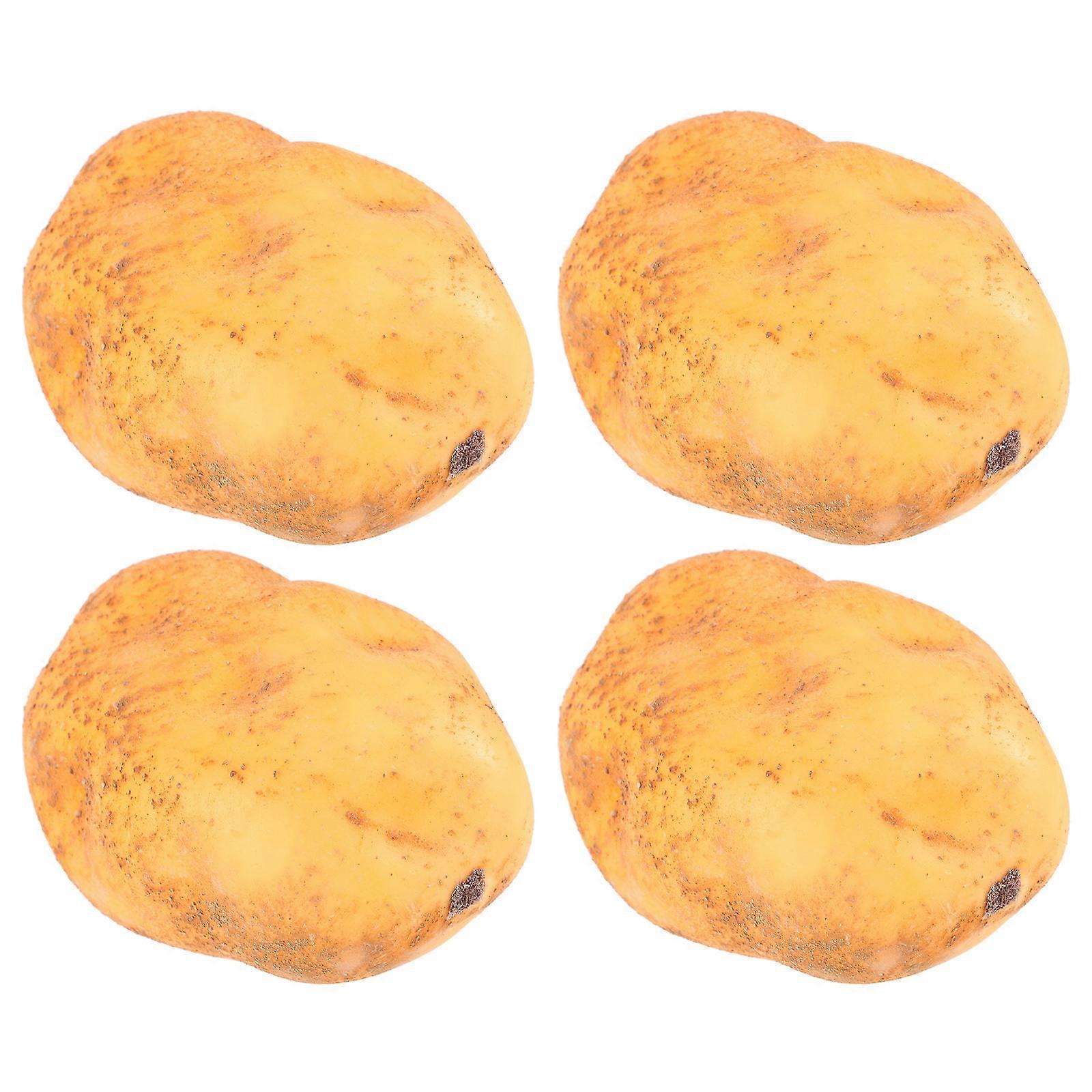 Vegetable Models Artificial Potato Decoration for Photography 4Pcs Orange