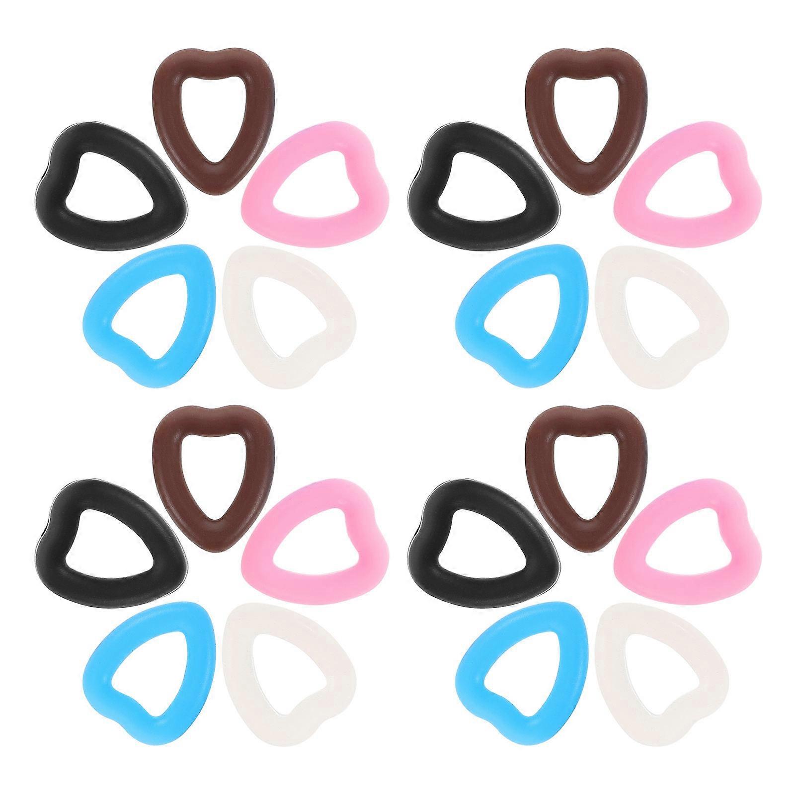 Silicone Heart Shape Anti-Slip Ear Hooks for Glasses Use 10Pairs