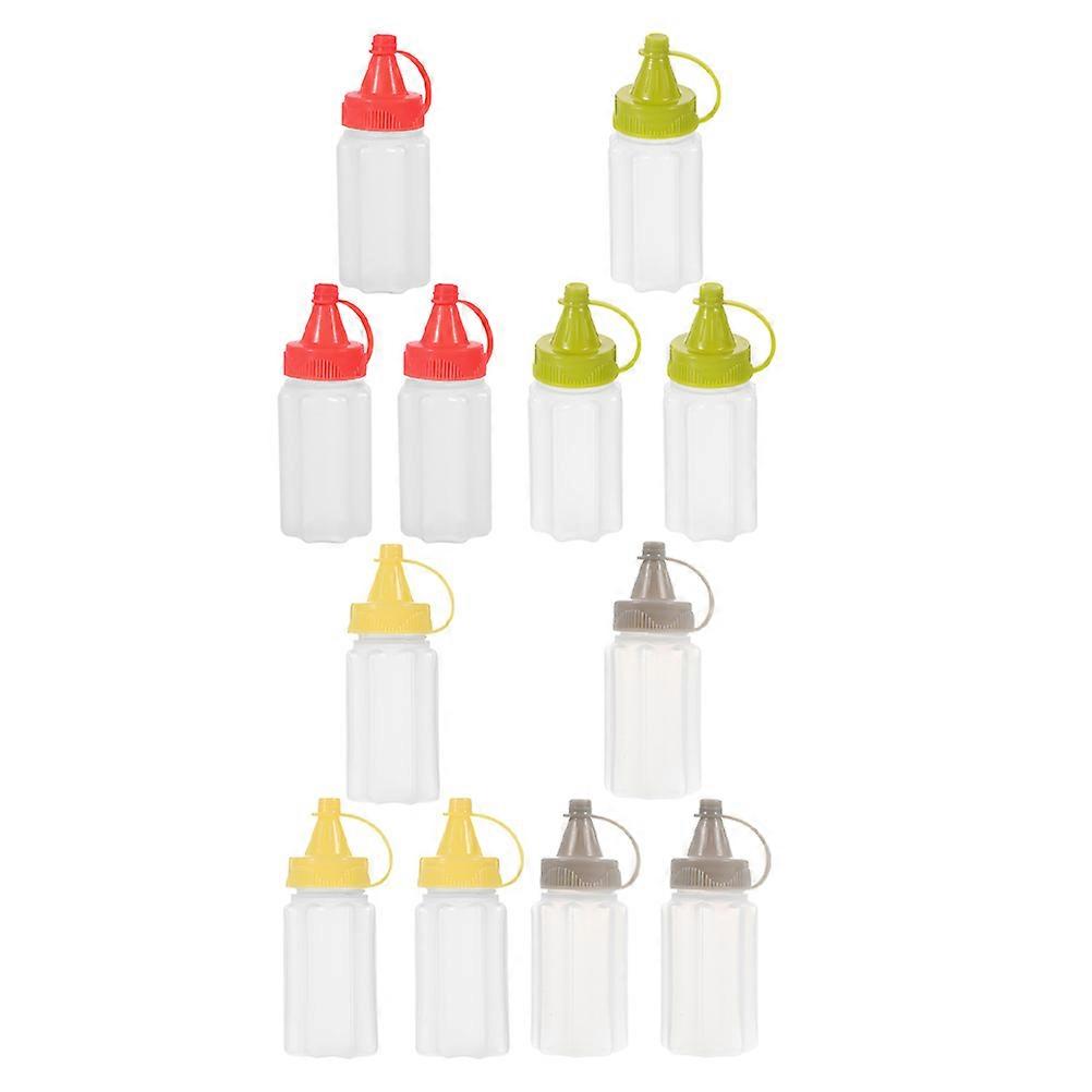 Mini Plastic Squeeze Bottles for Sauces with Leakproof Lid 16Pcs