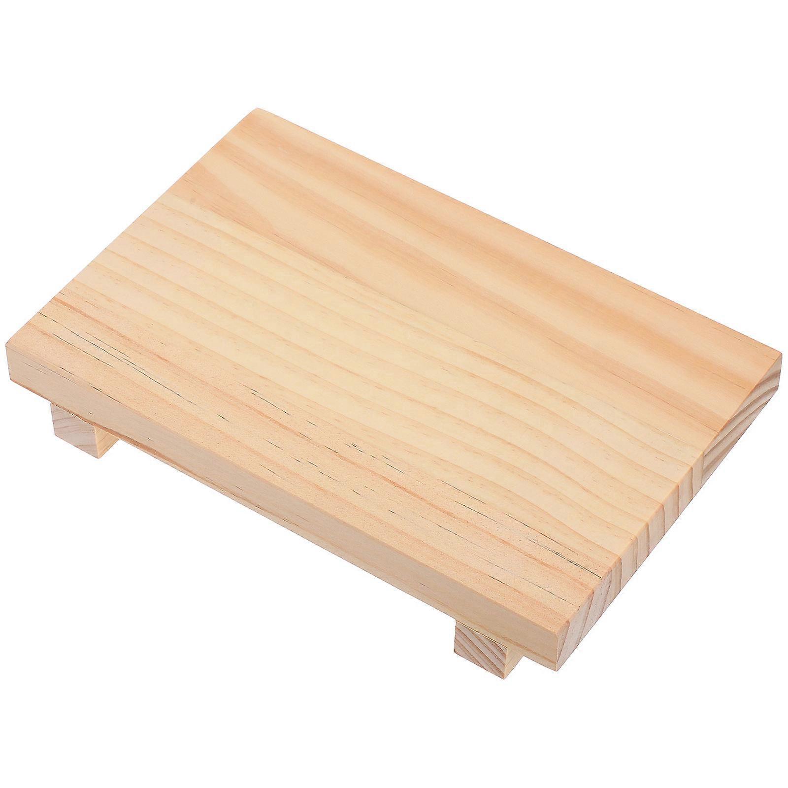 Khaki Wood Riser Serving Board for Bathroom Soap Tray