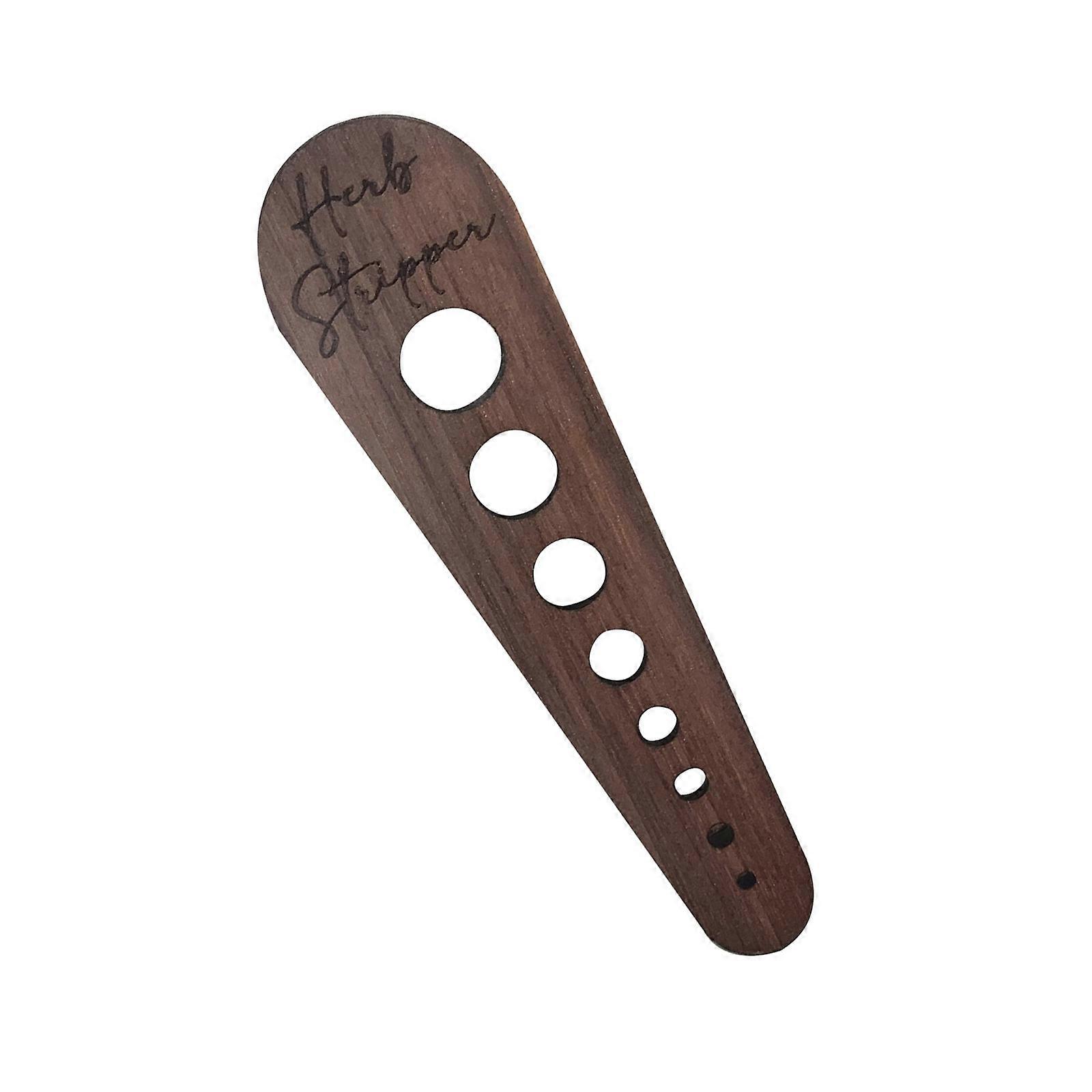 Wooden Vegetable Leaf Remover Efficient Greens Stripping Tool Ergonomic Handle Gadget Kitchen Accessory  brown