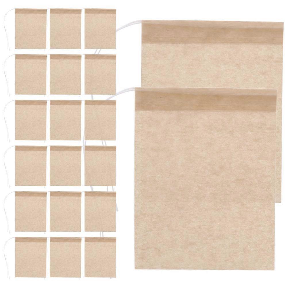 Light Brown Tea Filter Bags Paper for Brewing 100Pcs Disposable Drawstring