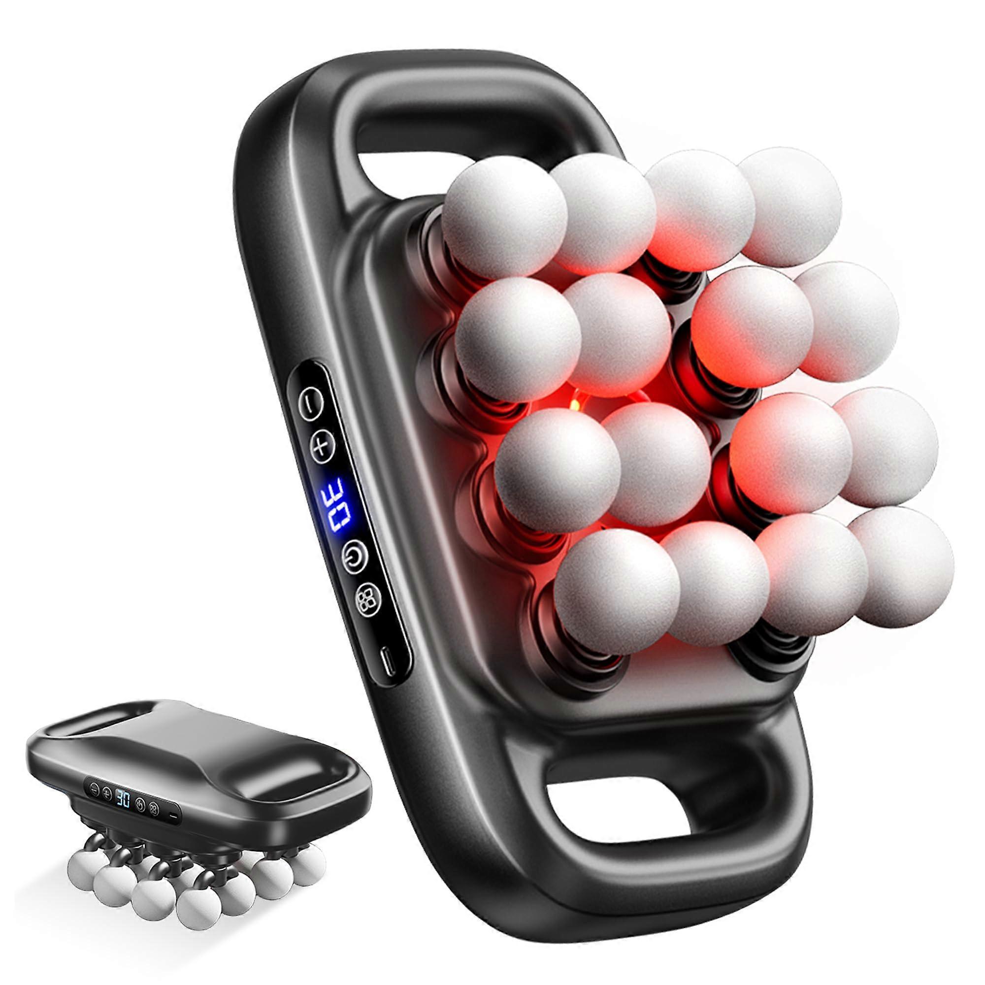 Massage Gun with 16 Heads, Deep Tissue Relief, 30 Intensity Levels, Fast Charging Battery