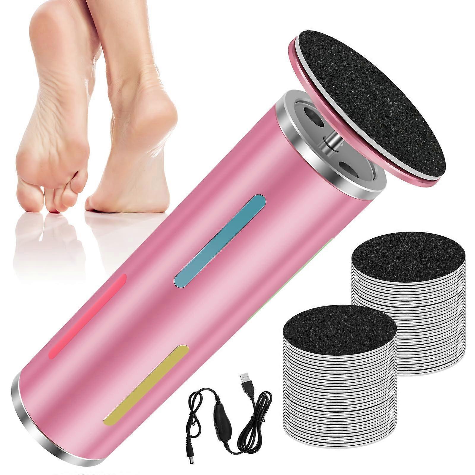 Electric Foot File Callus Remover with Adjustable Speed and 60 Replaceable Discs for Smooth Feet
