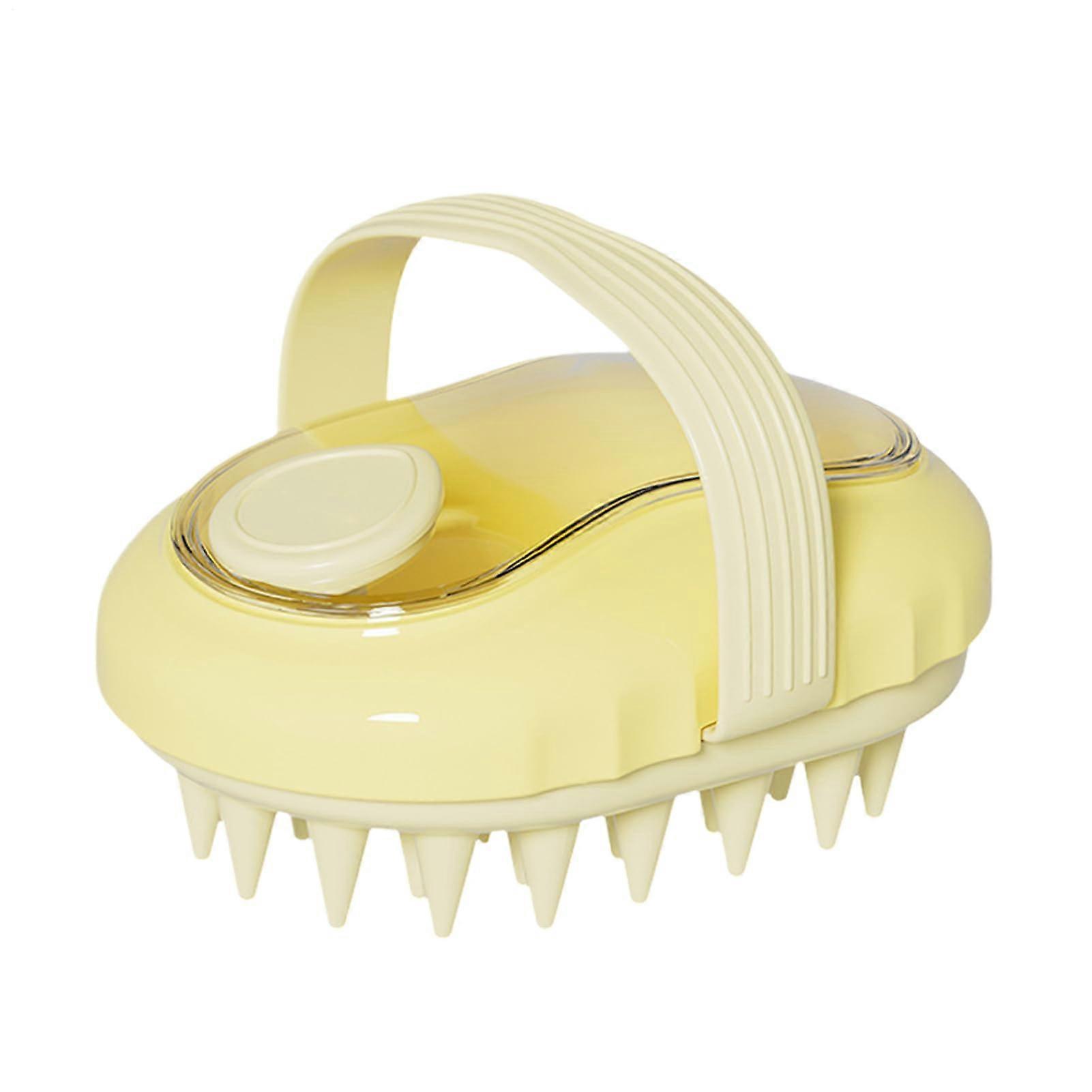 Scalp Massager Brush with Soft Silicone Bristles for Gentle Shampooing and Dandruff Relief Yellow