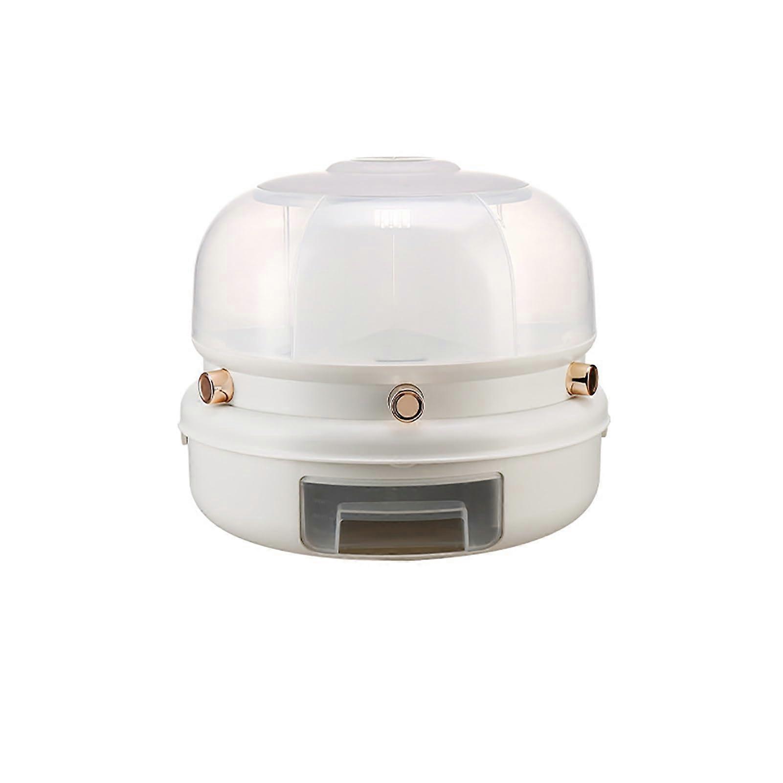 Airtight Cereal Dispenser and Rice Storage Container, Rotating Kitchen Grain Holder, 1 Layer White