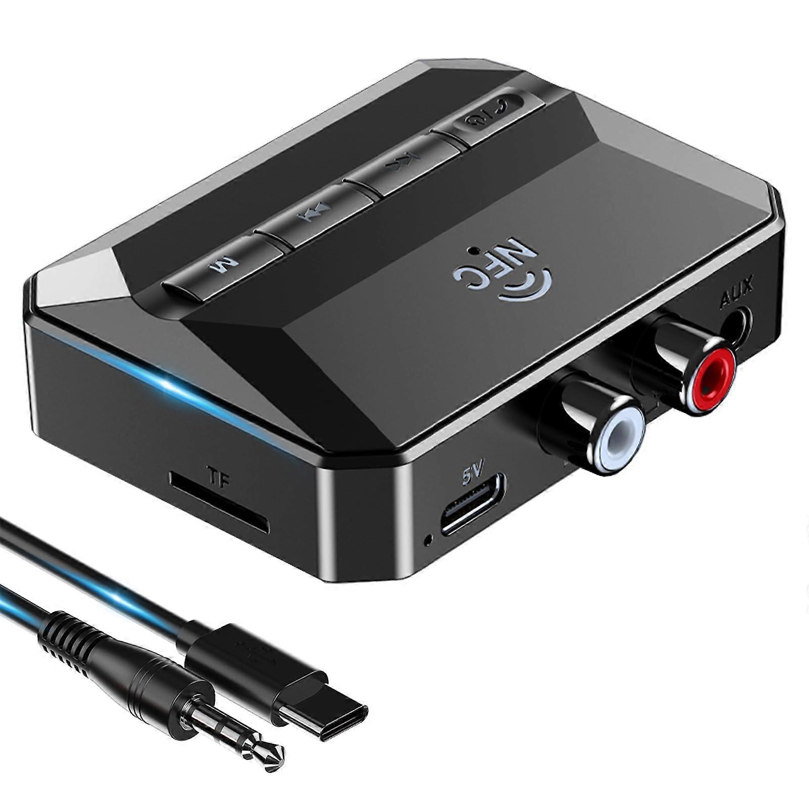 Bluetooth 5.3 Audio Receiver with NFC, Dual RCA and AUX Output for Home Stereo