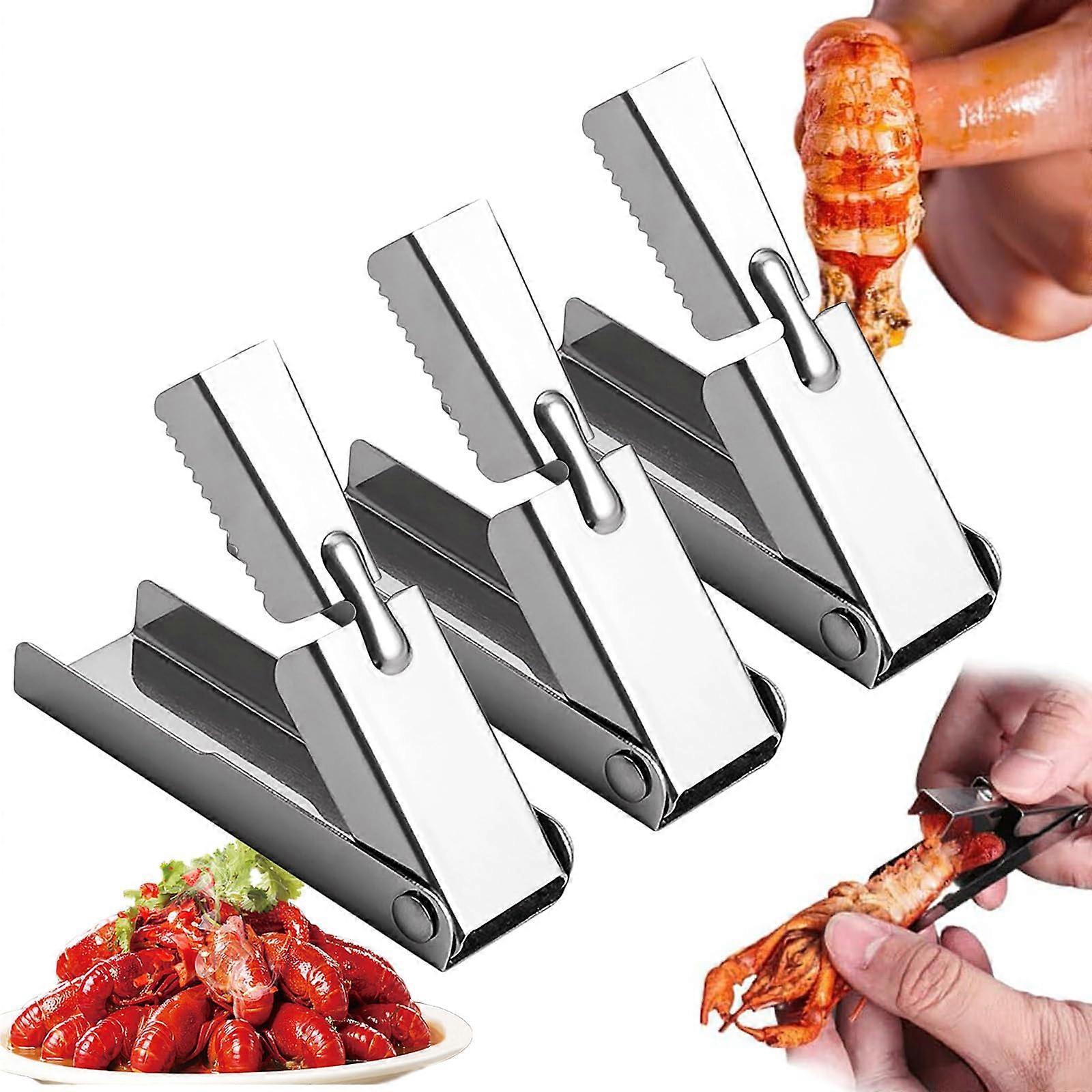 Crawfish Peeler and Shrimp Sheller Set, Stainless Steel Seafood Tool, Fast Shell Removal, 3PC