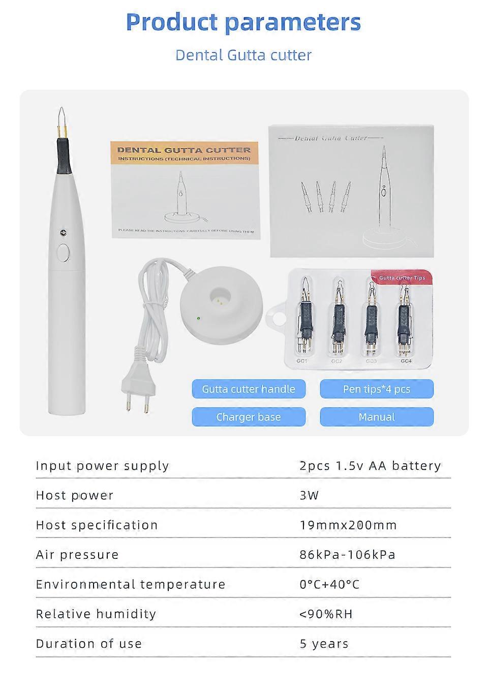 Dental Wireless Gutta Percha Tooth Gum Cutter Endo Obturation System Dental Dissolved Breaker Gutta Percha Cutter With 4 Tips
