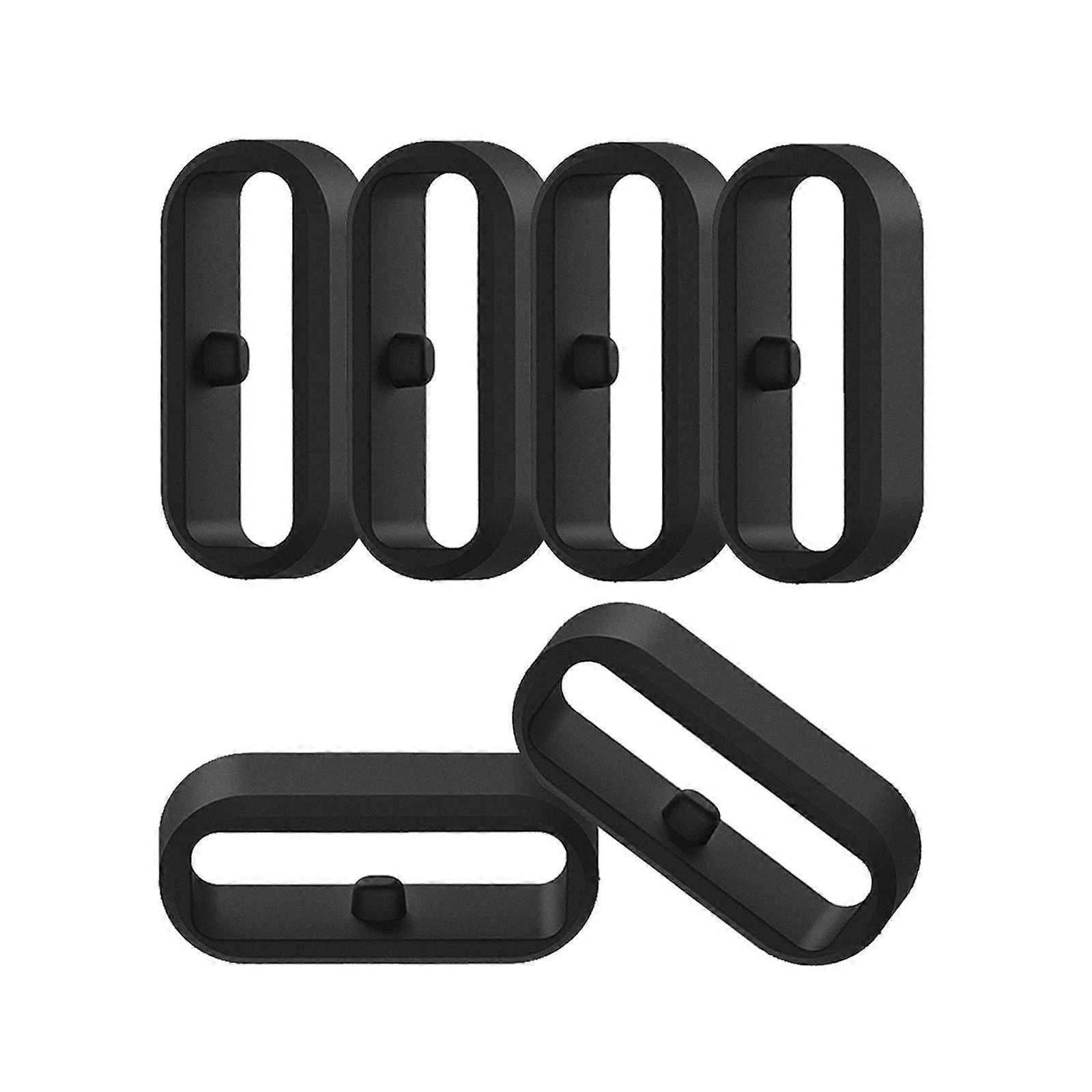 Watch Band Keeper 20mm Silicone Security Loop for Garmin Vivoactive Venu Fenix – 6 Pack Black