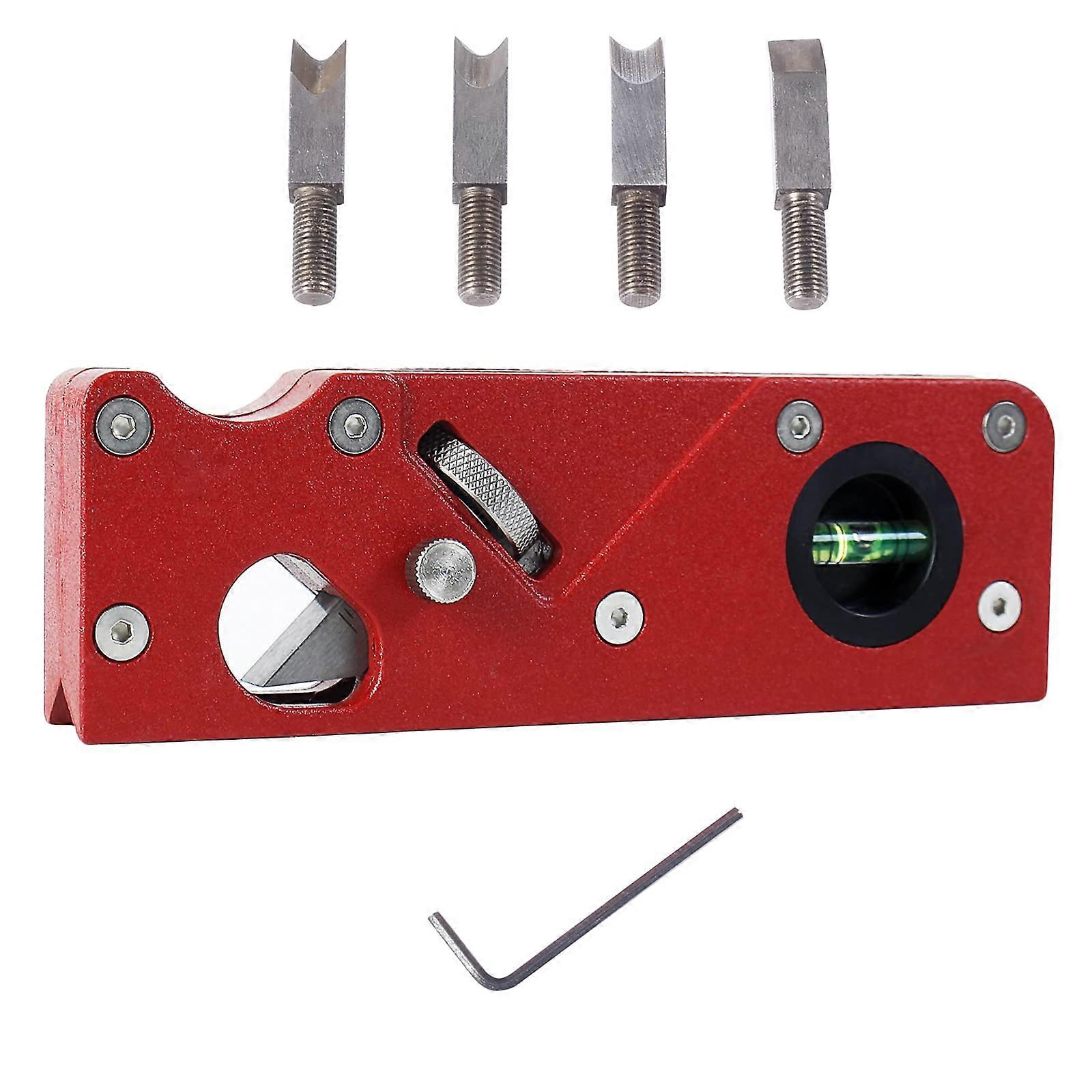 Woodworking Hand Planer Chamfer Plane with Four Interchangeable Cutter Heads and Adjustable Depth