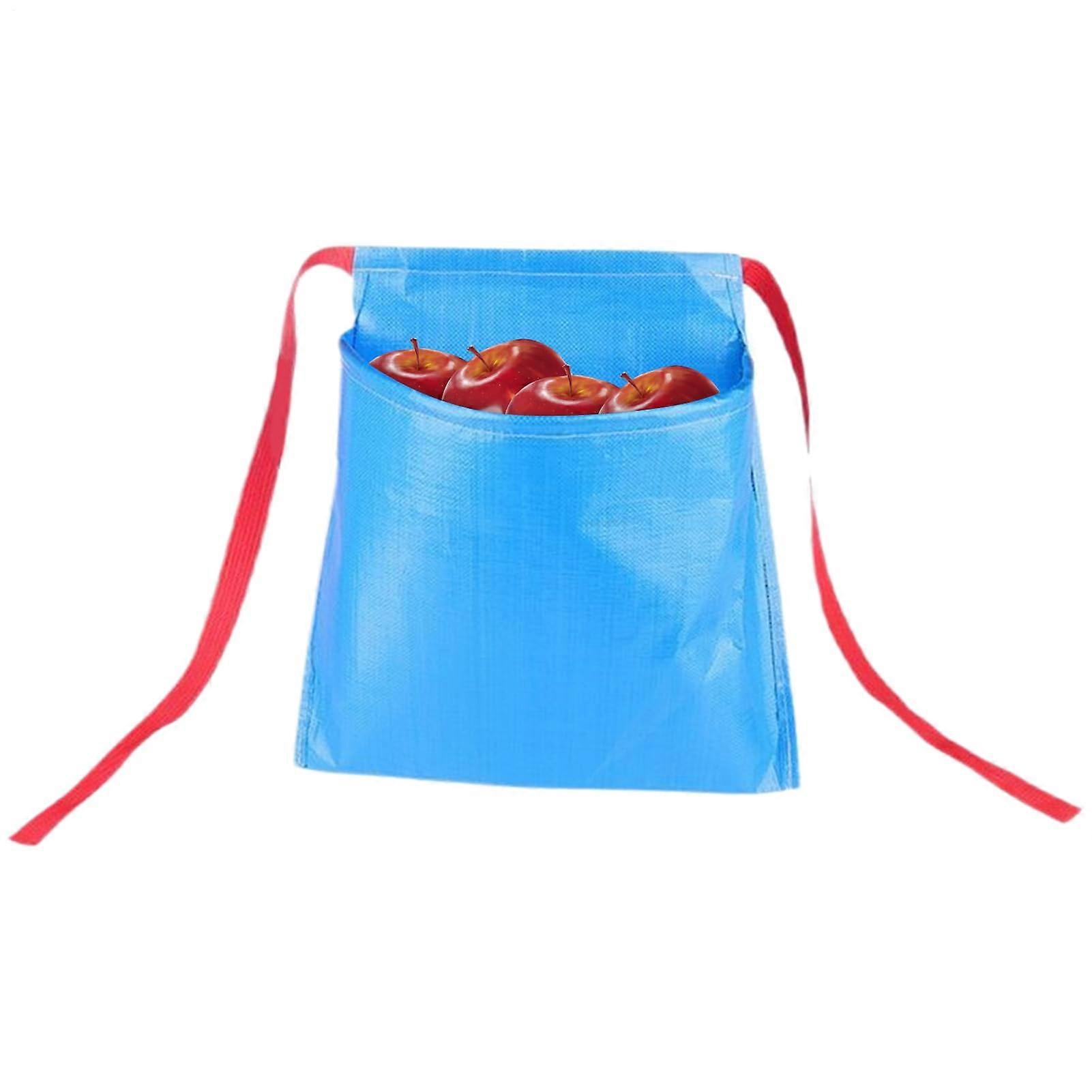 Waterproof Fruit Picking Apron with Wide Opening, Adjustable Straps, Reinforced Pockets, 72x55cm
