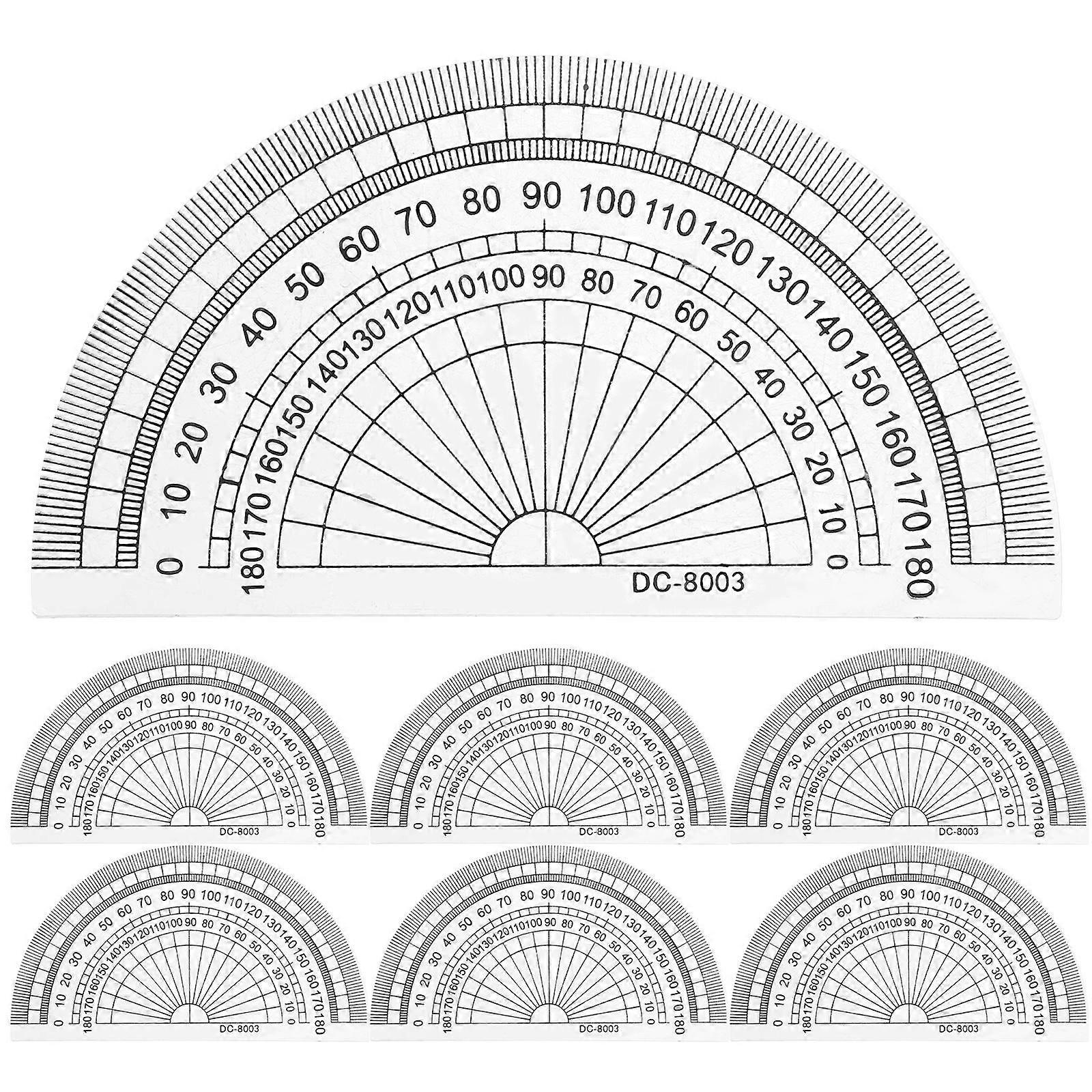 Plastic Protractor Math Protractor for Measuring Use 10Pcs Clear Transparent
