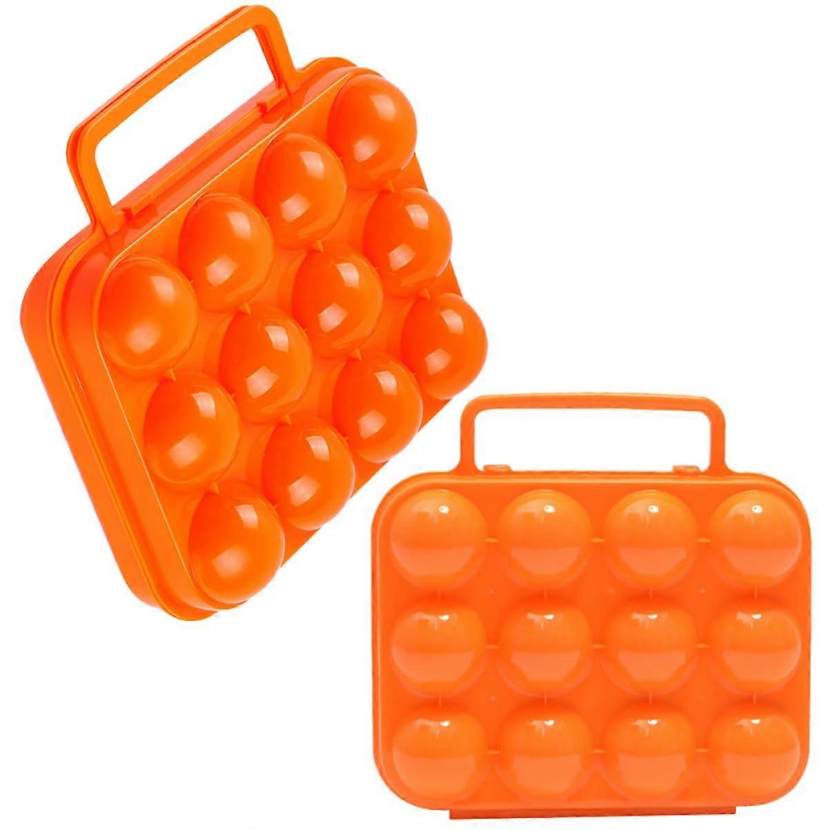 2pcs Egg Storage Container with Foldable Carry Case for Camping and Refrigerator Use