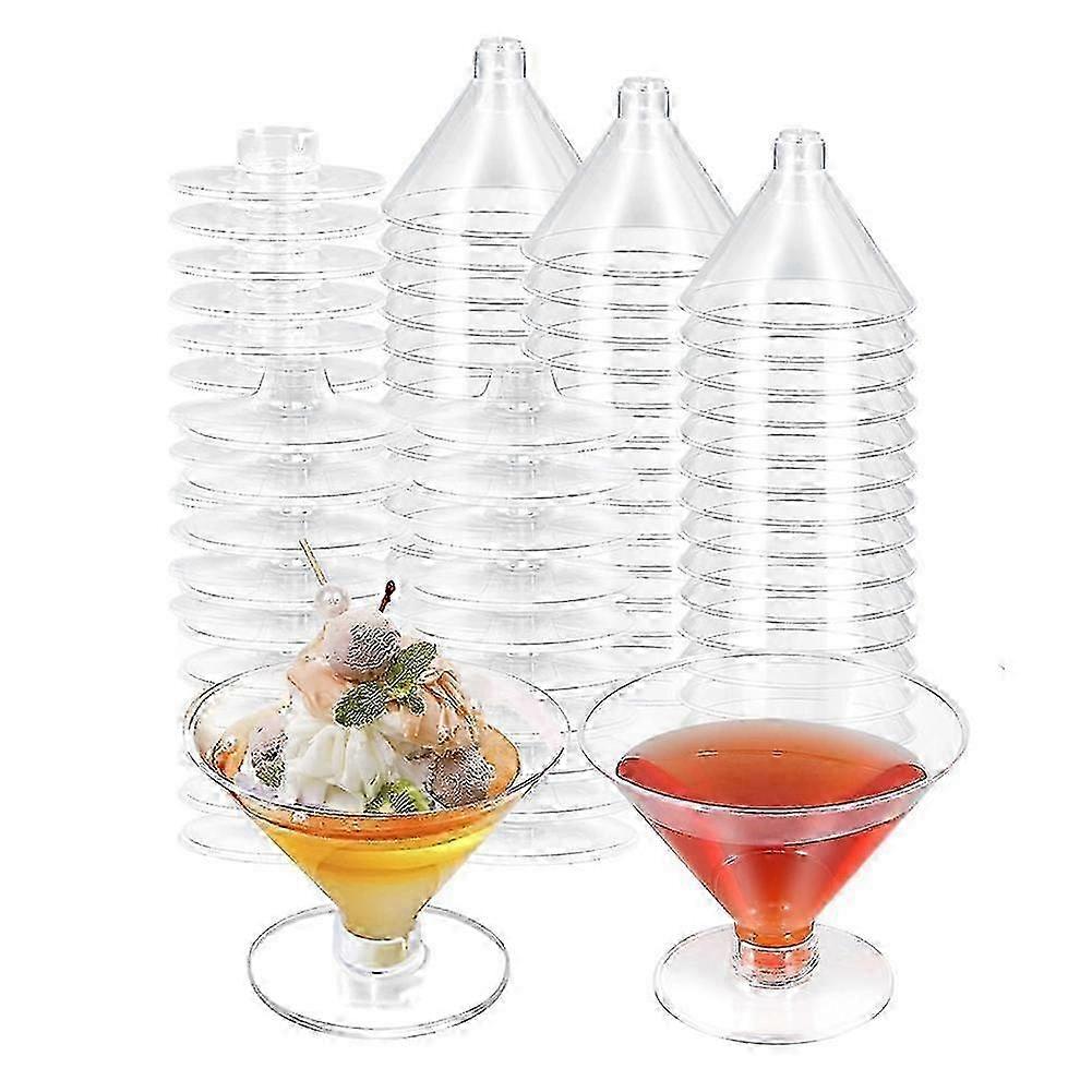 25-26 80 Pack Plastic Martini Glasses Disposable Cocktail Glasses