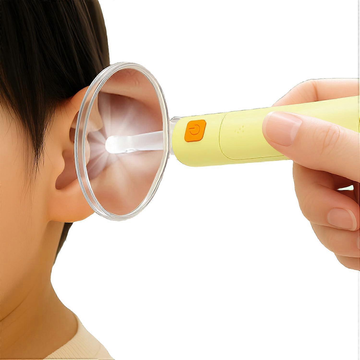 Ear Wax Removal Tool with LED Light and 2x Magnifier, Soft/Firm Tips, Storage Case, Wheat Yellow