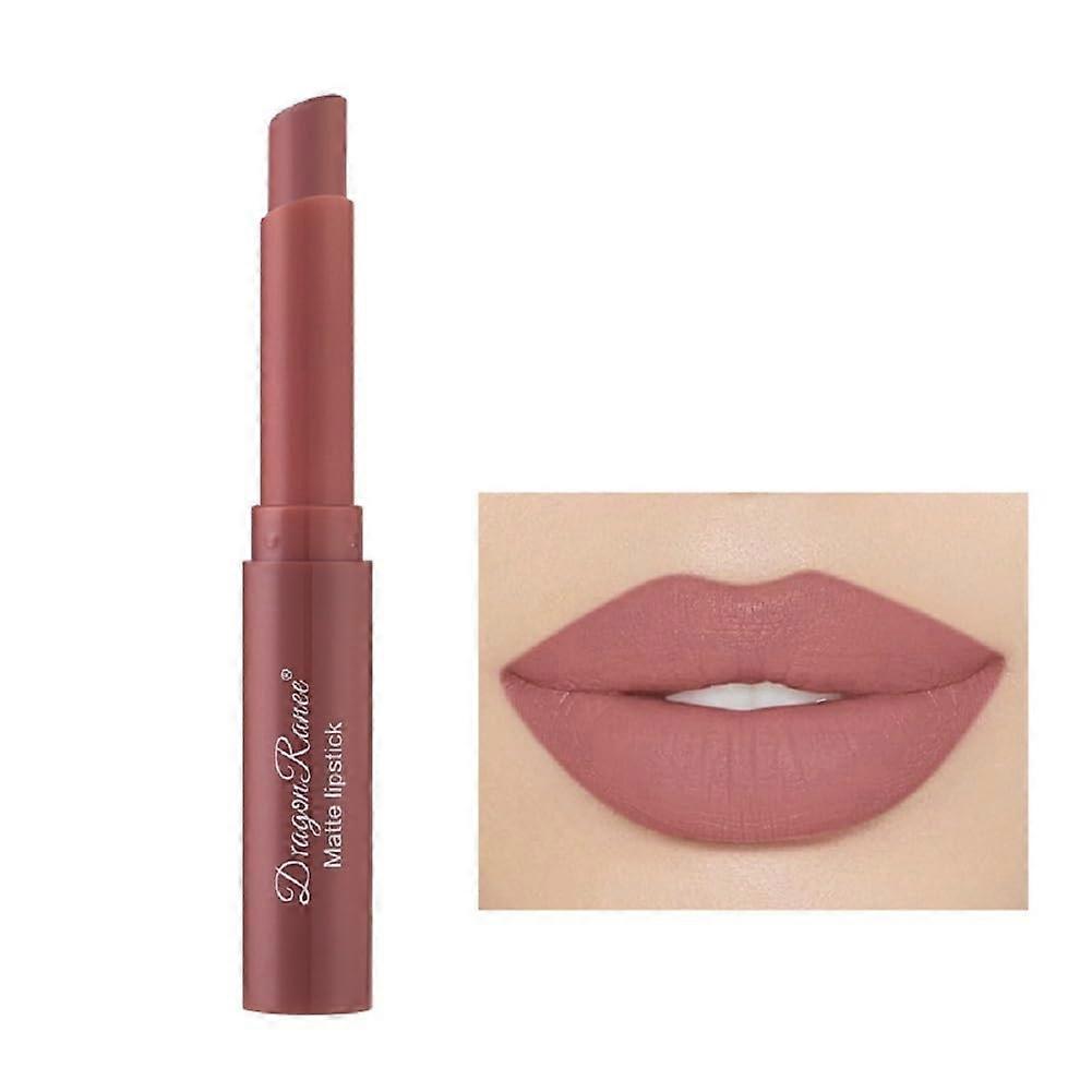 Matte Lipstick Crayon Pen with Diagonal Tip, Nude Bean Paste Shade, LongLasting Smooth Color