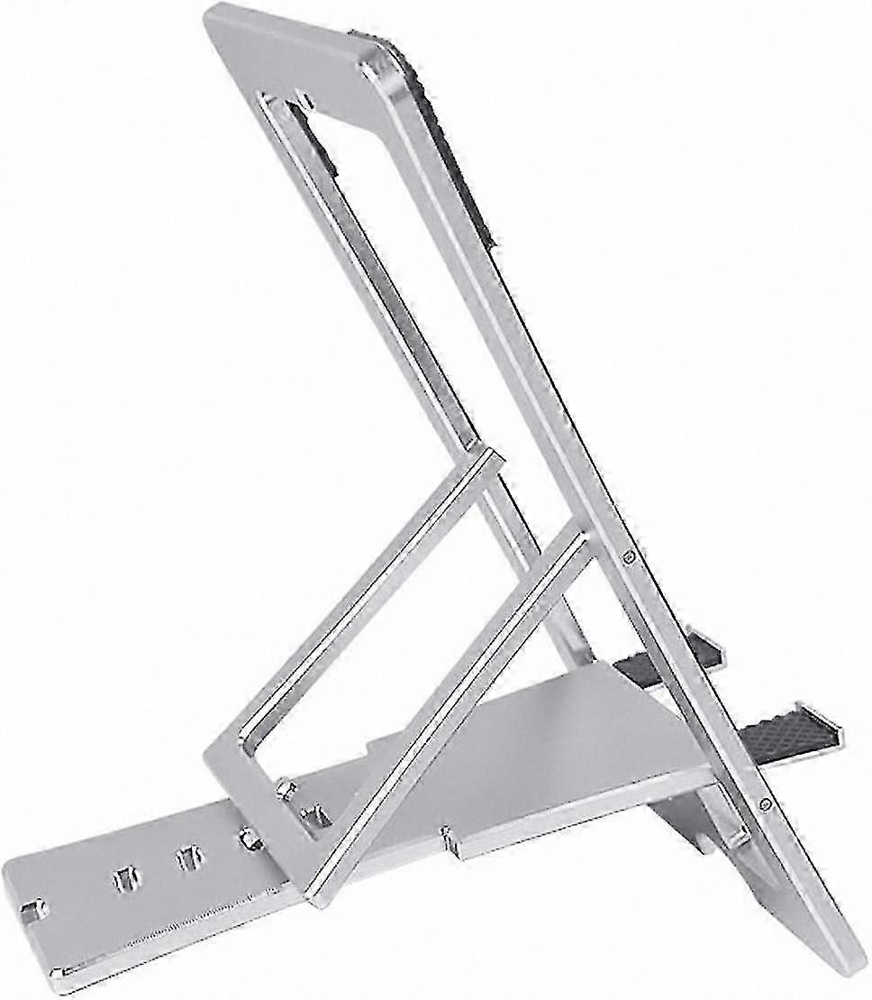 Adjustable Angle & Height Phone Stand - Foldable Desktop Stand, Silver (1pcs)