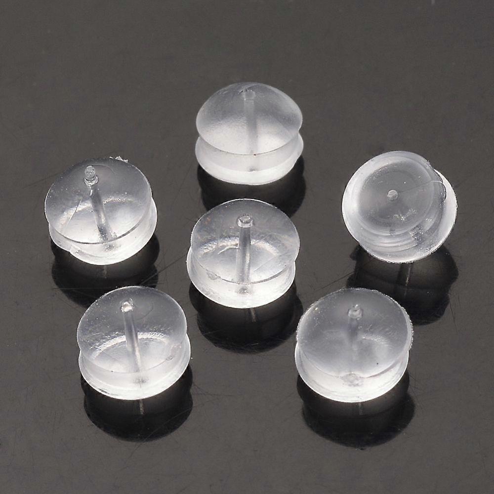 Rubber Ear Nuts Earring Backs Clear 5x5x4mm Hole: 0.5mm