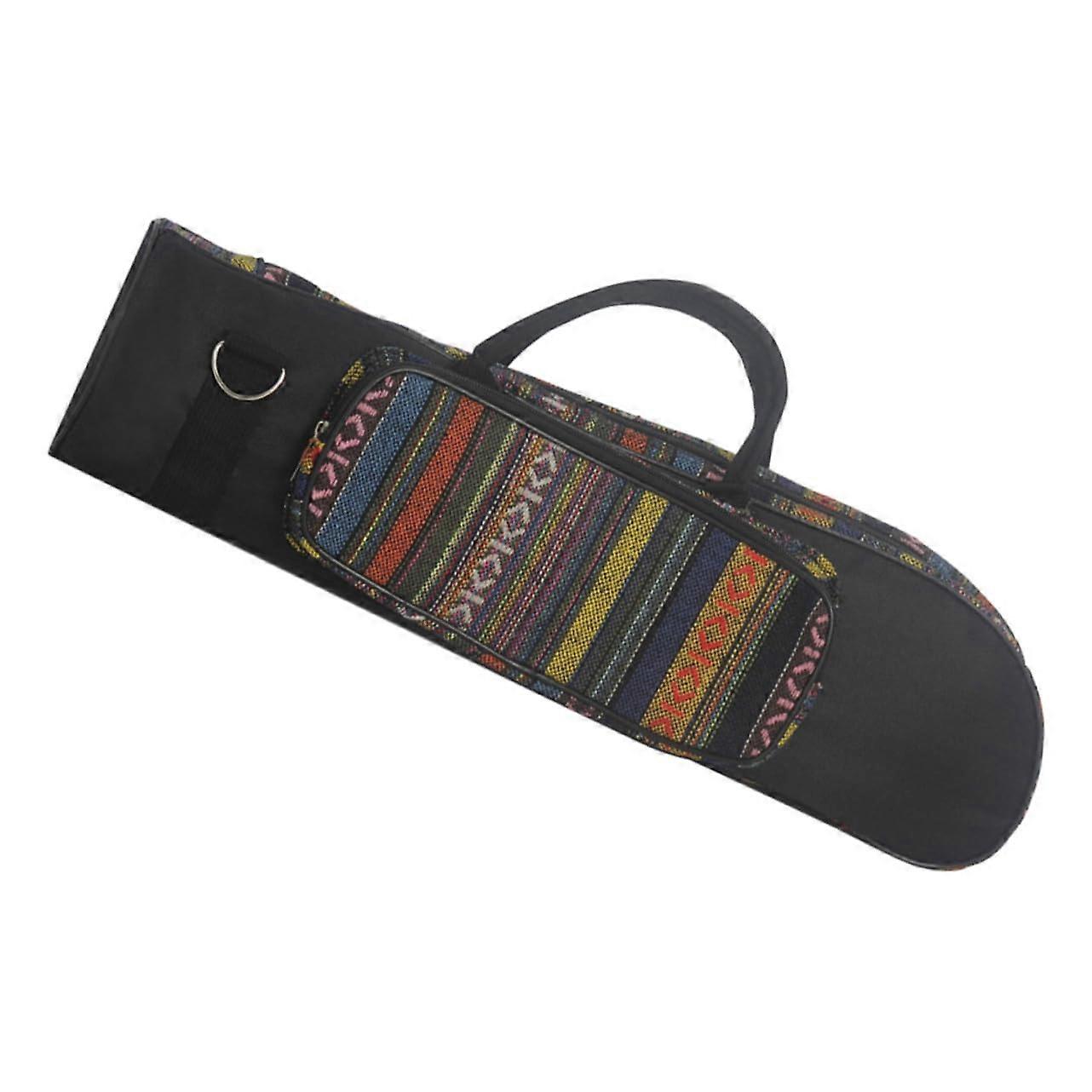 Padded Trumpet Case with Elegant Ethnic Pattern, Side Storage, Lightweight Compact Gig Bag