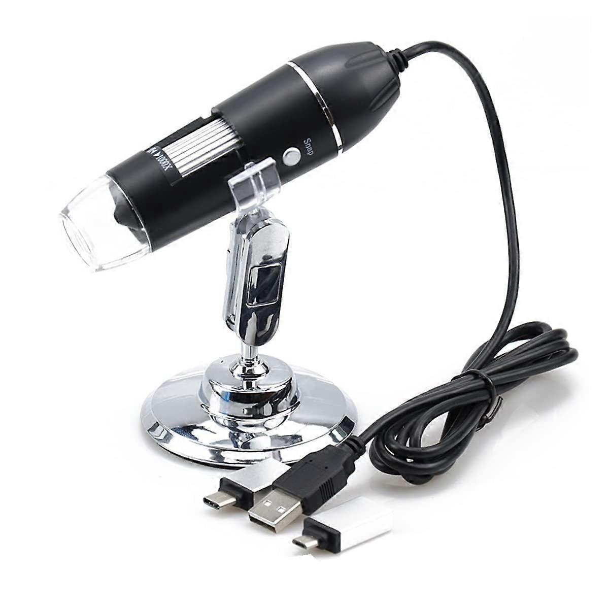 1600X USB Digital Microscope with 8 LED Lights, Adjustable Focus Handheld for PC and Laptop