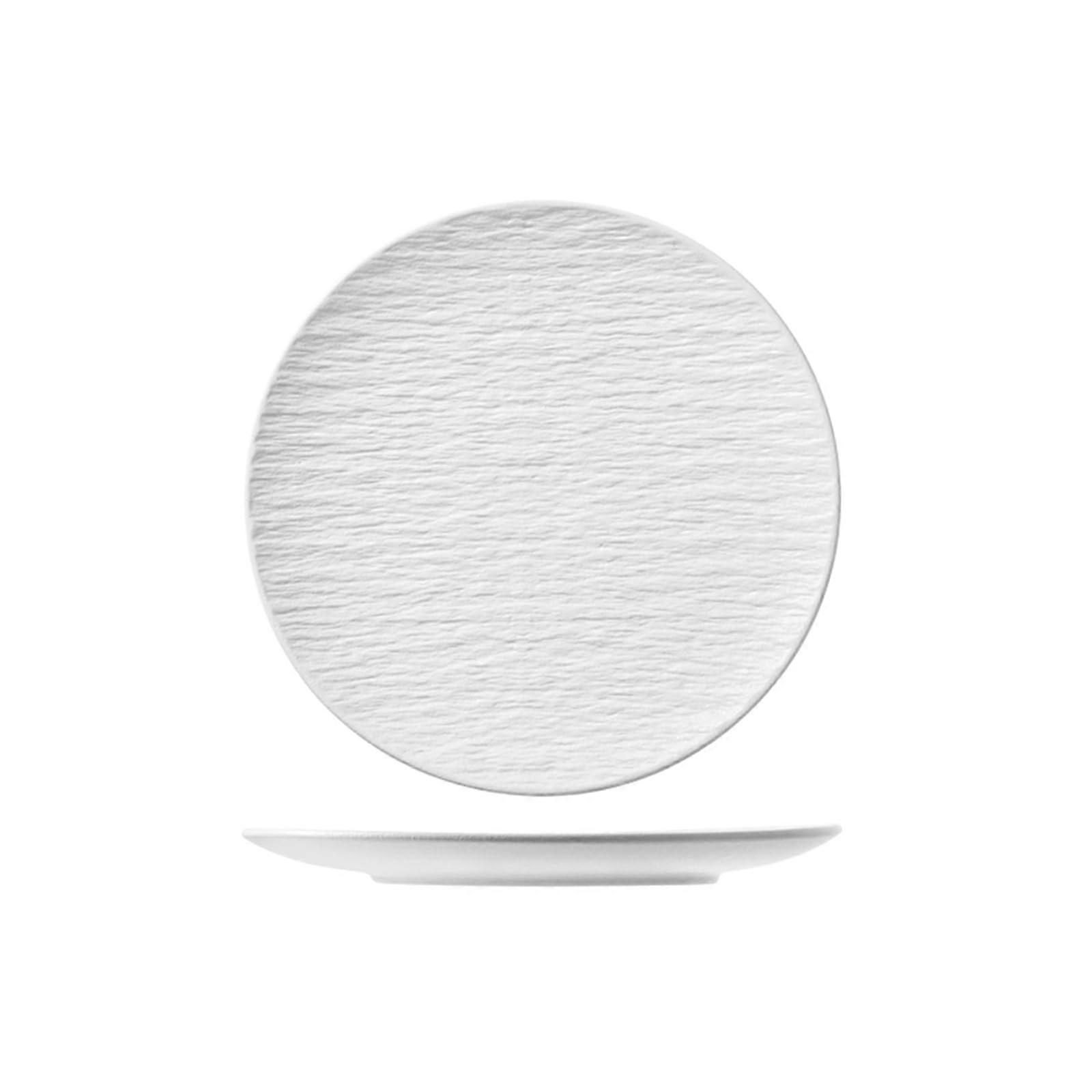 Japanese Style Ceramic Dinnerware Set, 6 Inch White Plates, Microwave Safe, Scratch Resistant