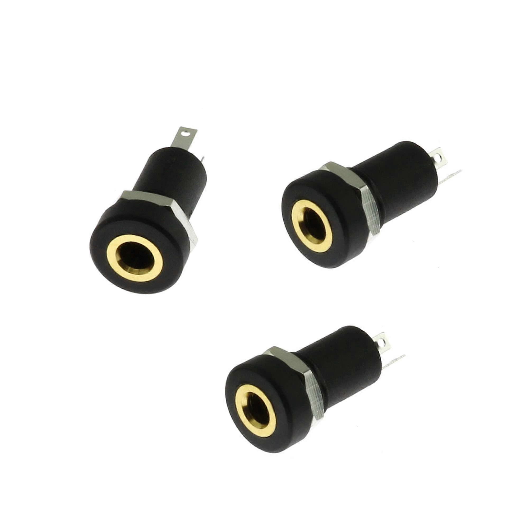 3PCS 3.5mm Stereo Panel Mount Jack Female Headphone Connector for Secure Audio DIY Projects
