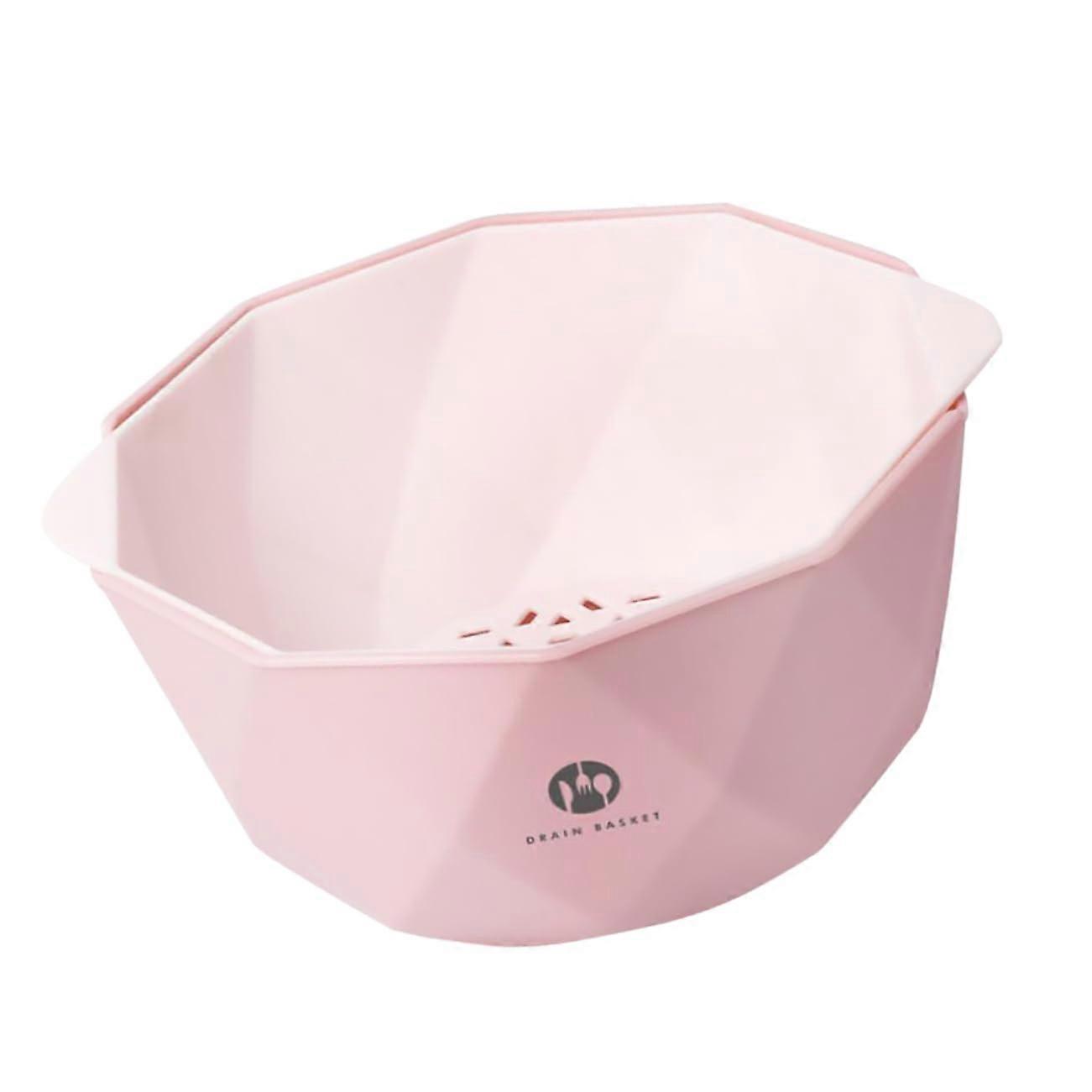 Woven Double Layer Fruit and Vegetable Storage Basket with Strainer for Kitchen Countertop