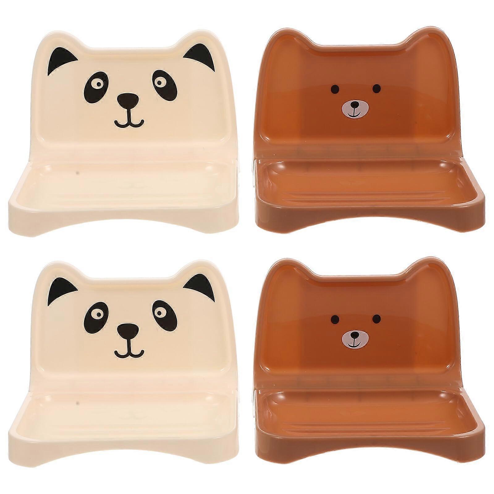 4PCS Rustproof Wall Mounted Soap Holder with Quick Drain No Drilling Adhesive Design for Bathroom Shower Kitchen