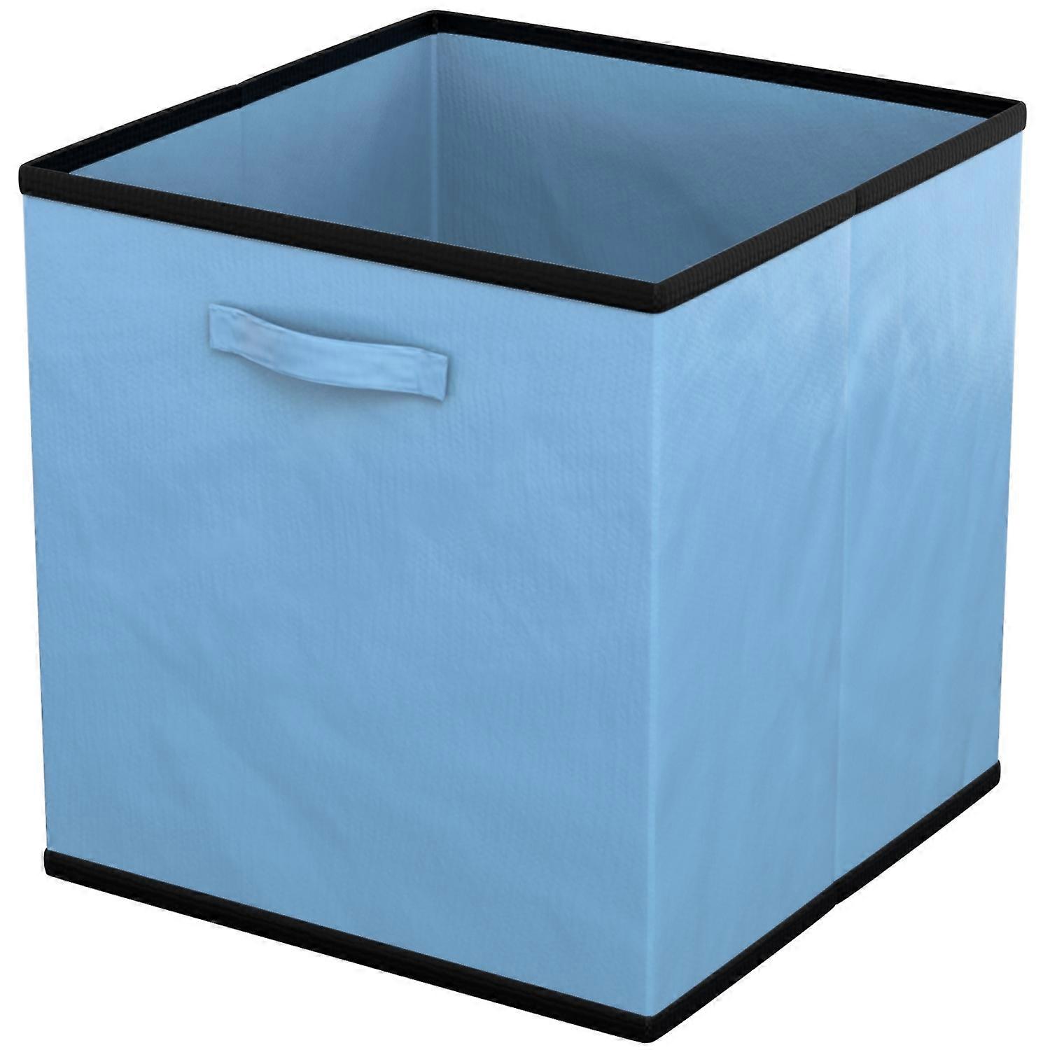 6x Foldable Storage Fabric Box in Blue - Multifunctional collection box for combination with cabinets or shelves