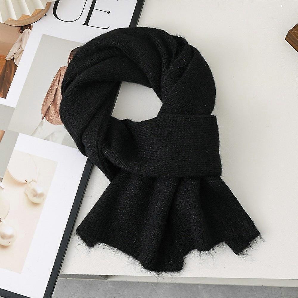 Versatile Warm Neck Warmer Windproof Coldproof Neckerchief Solid Color Knitted Scarf Autumn and Winter