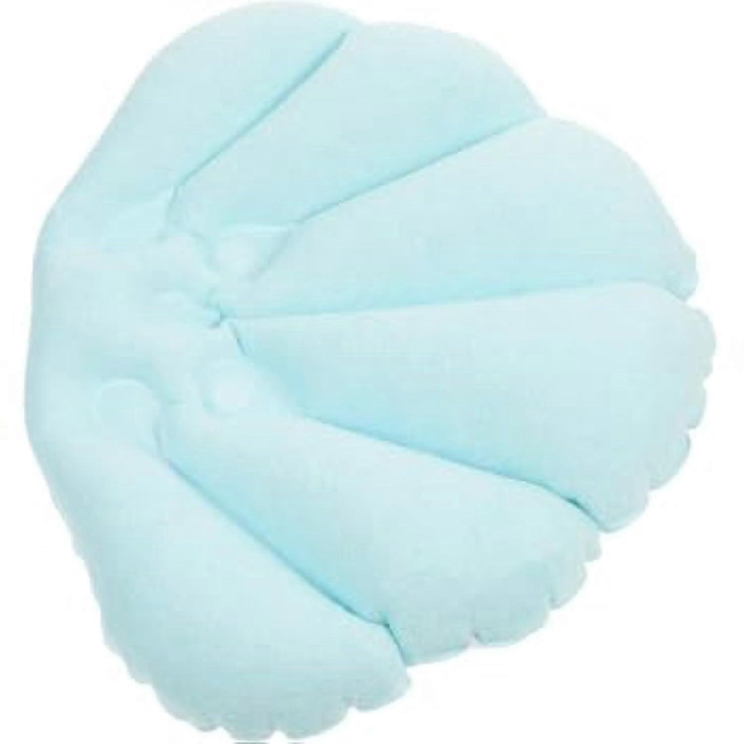 Bath Pillow with Suction Cups Inflatable Neck Support Waterproof Spa Bathtub Cushion Shell Shape
